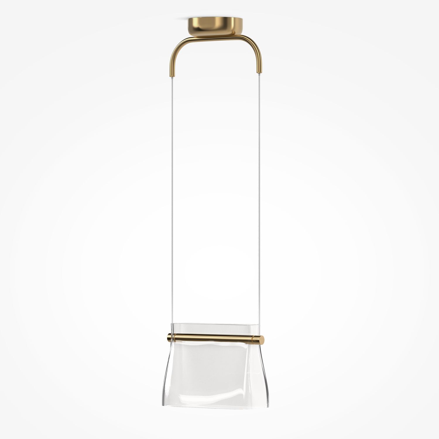 Pendelleuchte Metall Glas LED H: max. 329 cm in Messing
