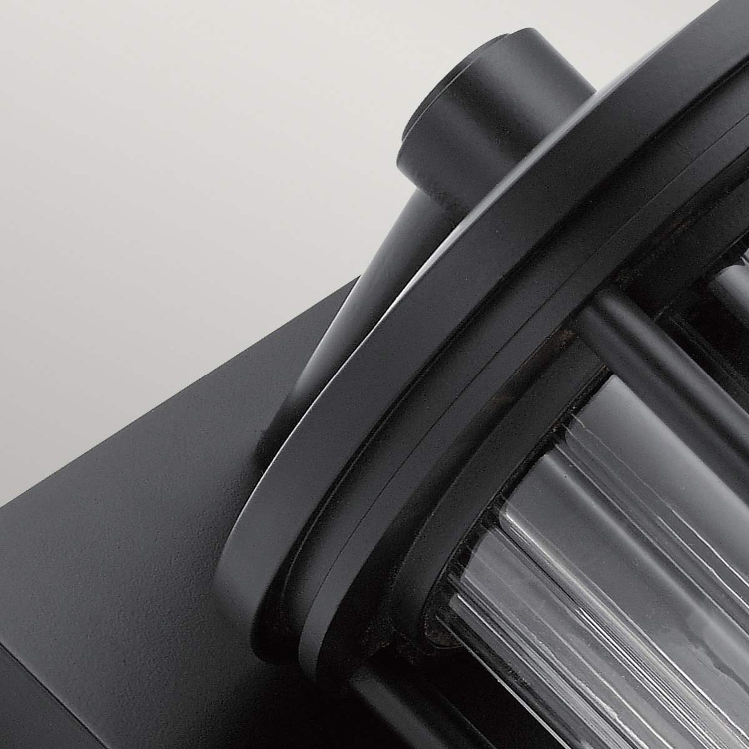 Außenlampe Wand IP44 H: 29 cm Glas Aluminium Schwarz