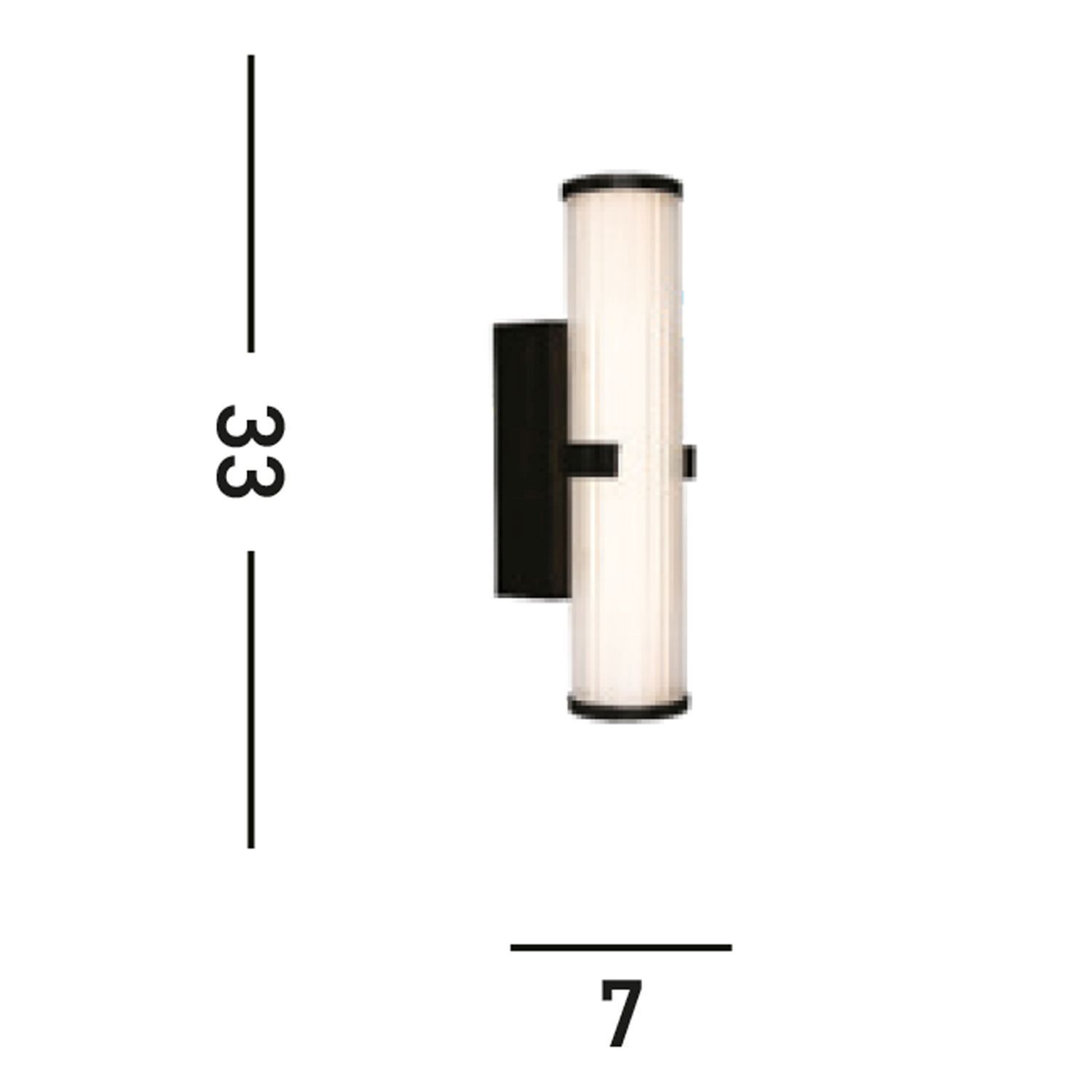 LED Wandlampe Metall Glas IP44 H:32,5 cm Schwarz Weiß