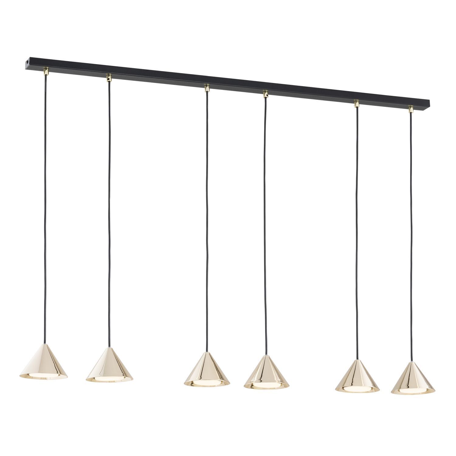Pendelleuchte Metall B: 116 cm XXL H: max. 100 cm Schwarz Gold