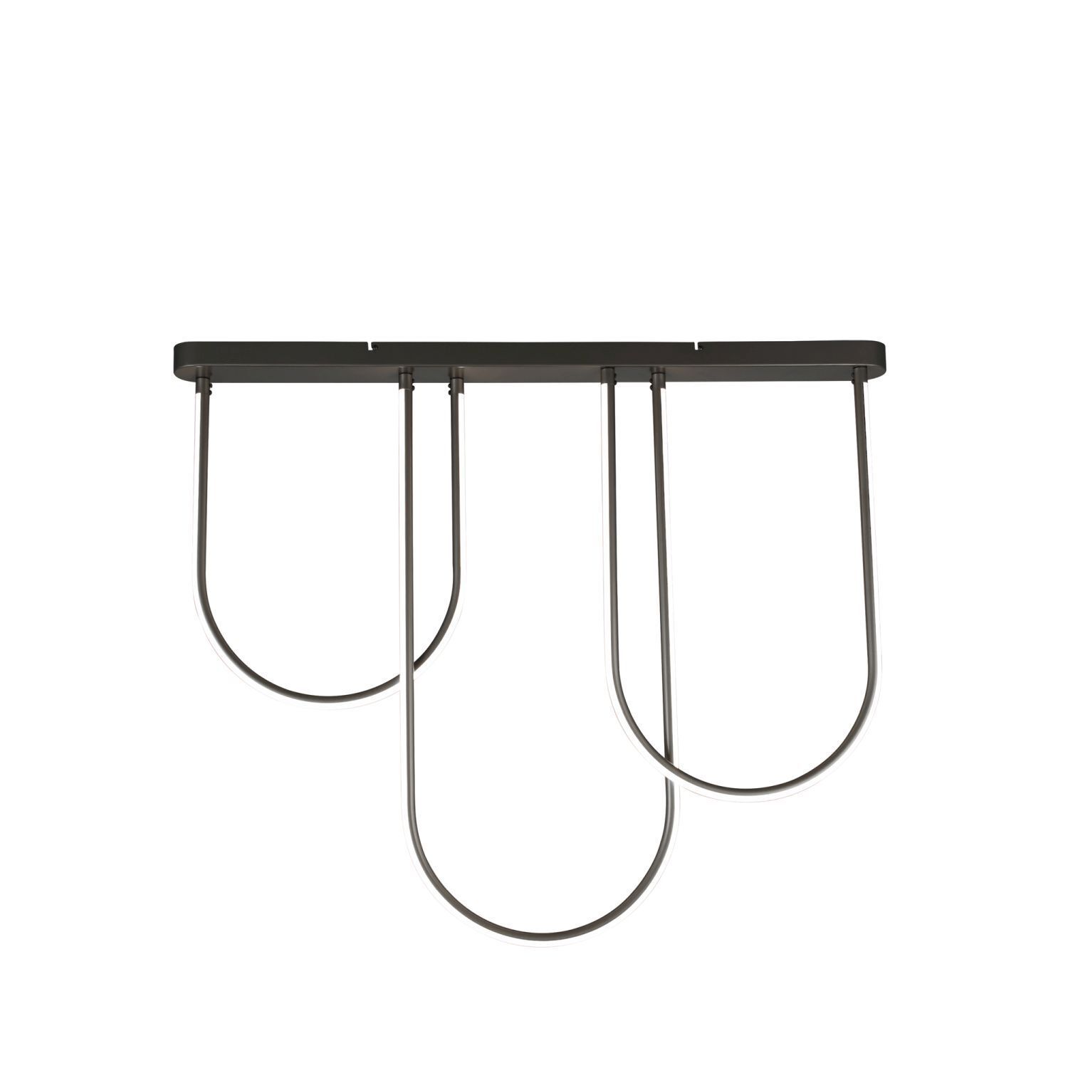 LED Deckenlampe Metall Bögen Modern 110 cm 35 W Schwarz