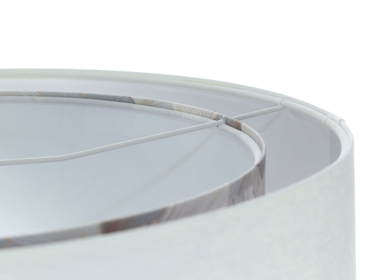 Hängelampe Weiß Creme rund Ø 50 cm E27 Velours Optik Stoff