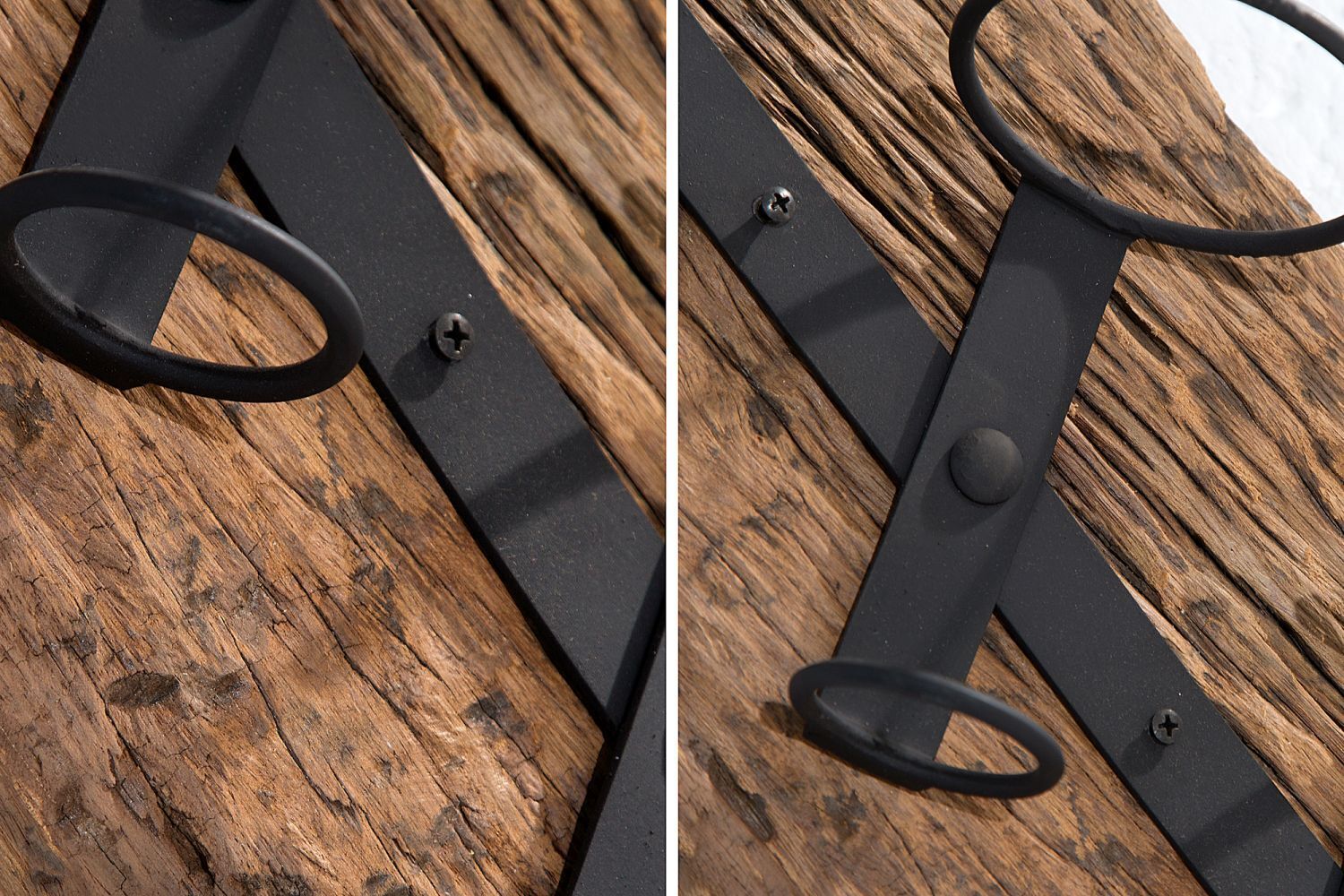 Weinregal Teakholz Metall 10 cm in Natur