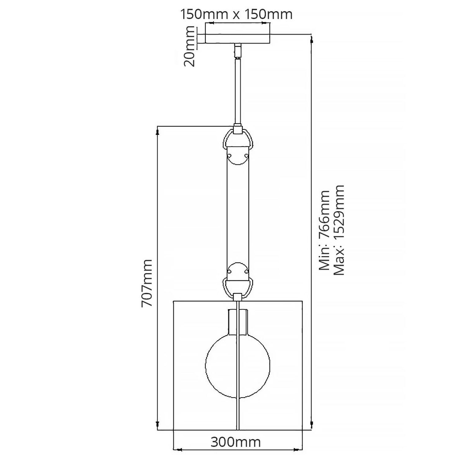 Pendelleuchte E27 B: 30 cm H: max. 152,9 cm verstellbar