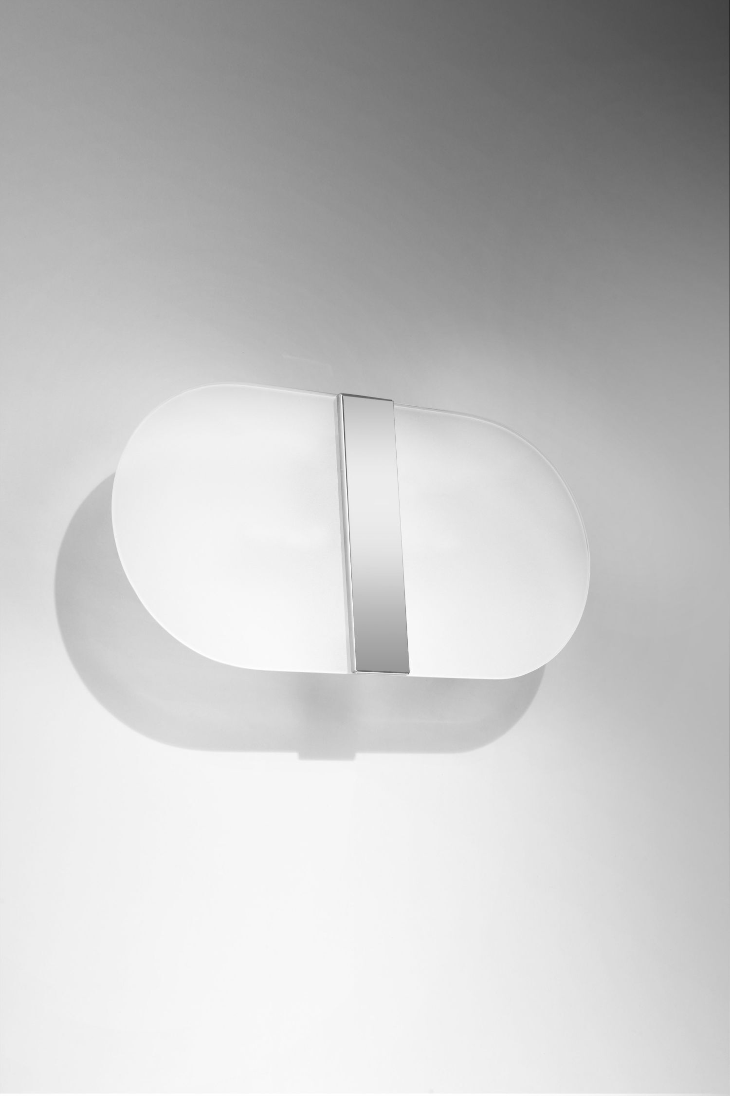 Wandlampe Glas Metall blendarm 35 cm breit Weiß Chrom