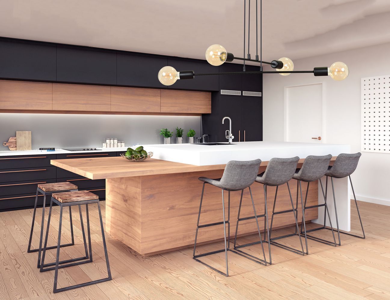 Drinnen, Innenarchitektur, Küche, Kücheninsel