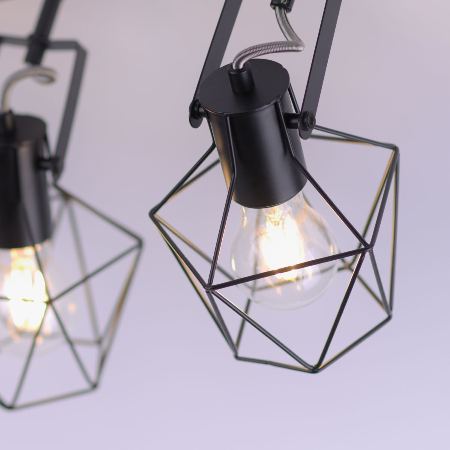 Flexibler Deckenspot Holz Metall Schwarz E27 Vintage Lampe, Leuchte, Beleuchtung