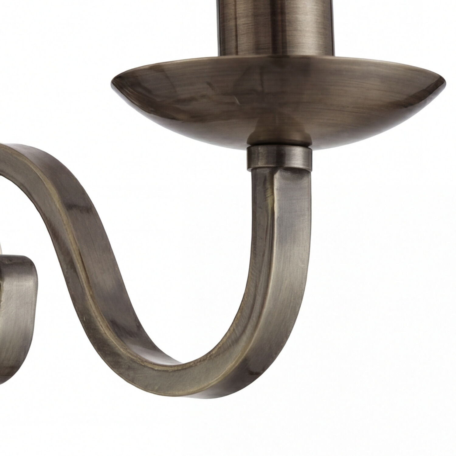 Wandleuchte rustikal chandelier, metall, gekrümmter arm, bronze, Beleuchtungseinheit