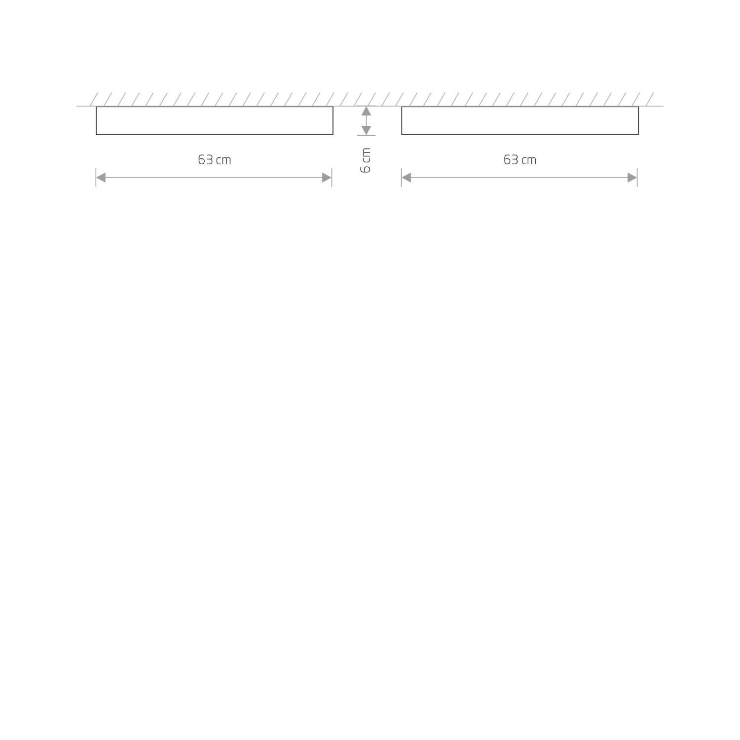 Deckenleuchte quadratisch B:63 cm inkl. T8 LED 3000 K 1700 lm