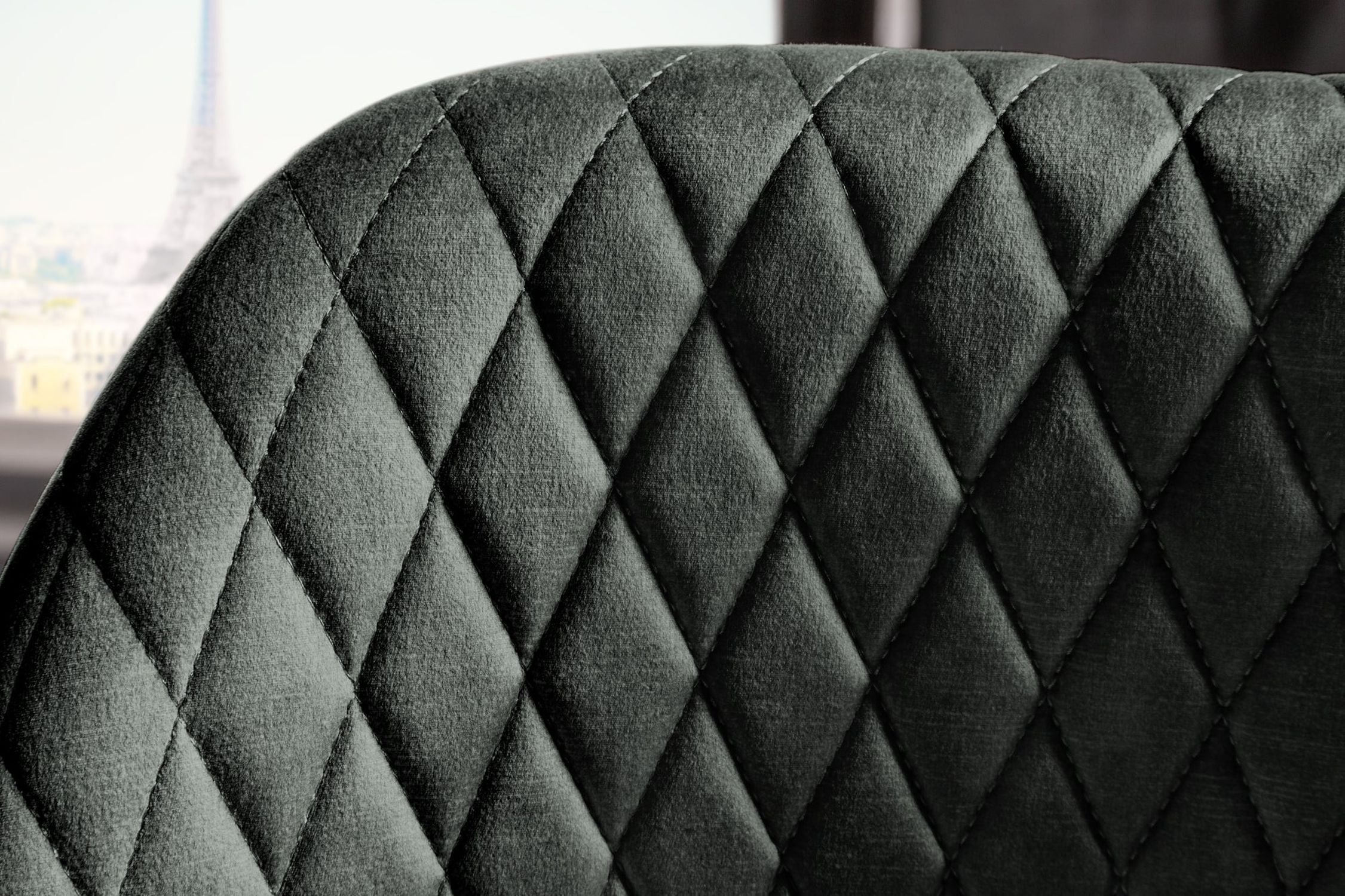 Tresenstuhl Samt Metall Retro in Schwarz Grün-Grau Kissen, Dekoration für Zuhause, Kleidung, Mantel