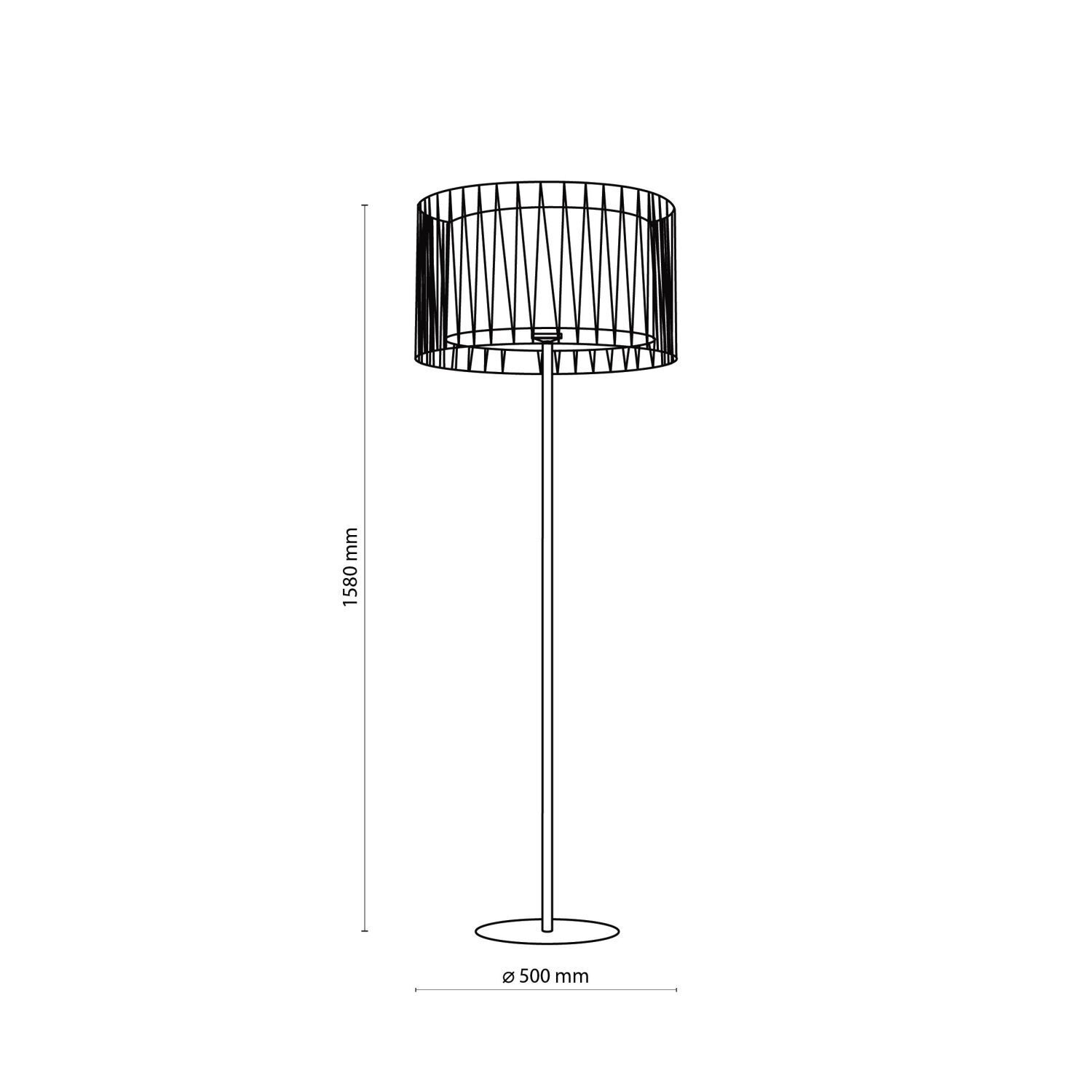 Stehleuchte 158 cm Metall Jute Schwarz Braun E27 Modern Lampe, Lampenschirm