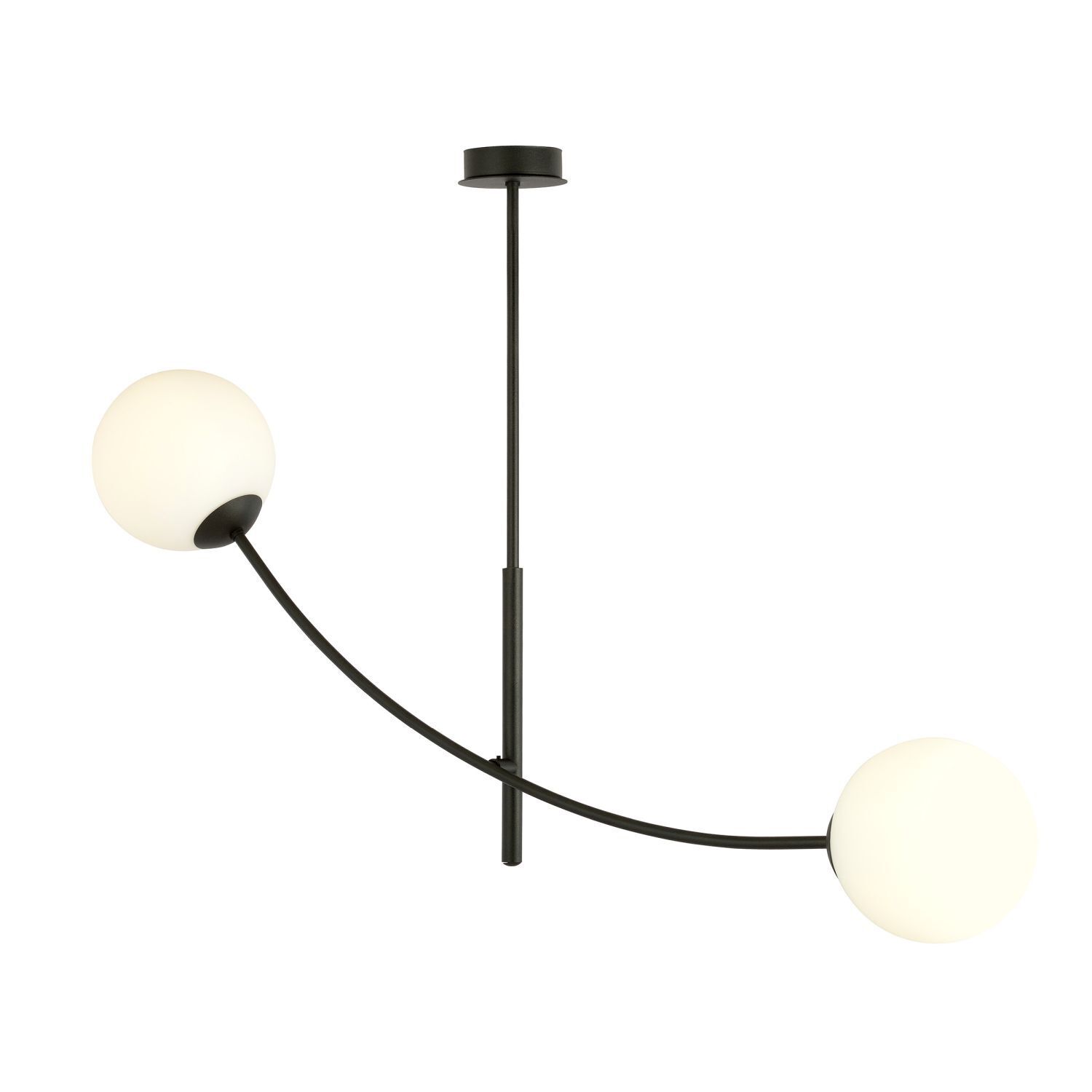 Deckenlampe Glas Metall L: 83 cm schwenkbar Schwarz Weiß E14