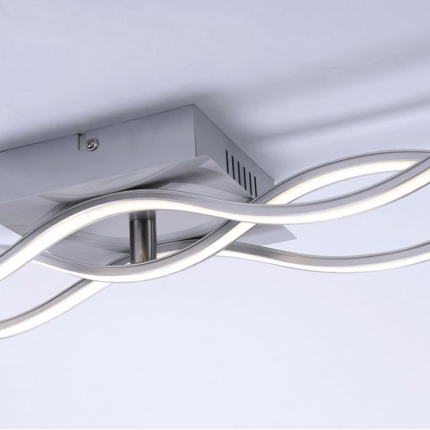 LED Deckenlampe Wellen Metall in Stahl 3000 K Modern