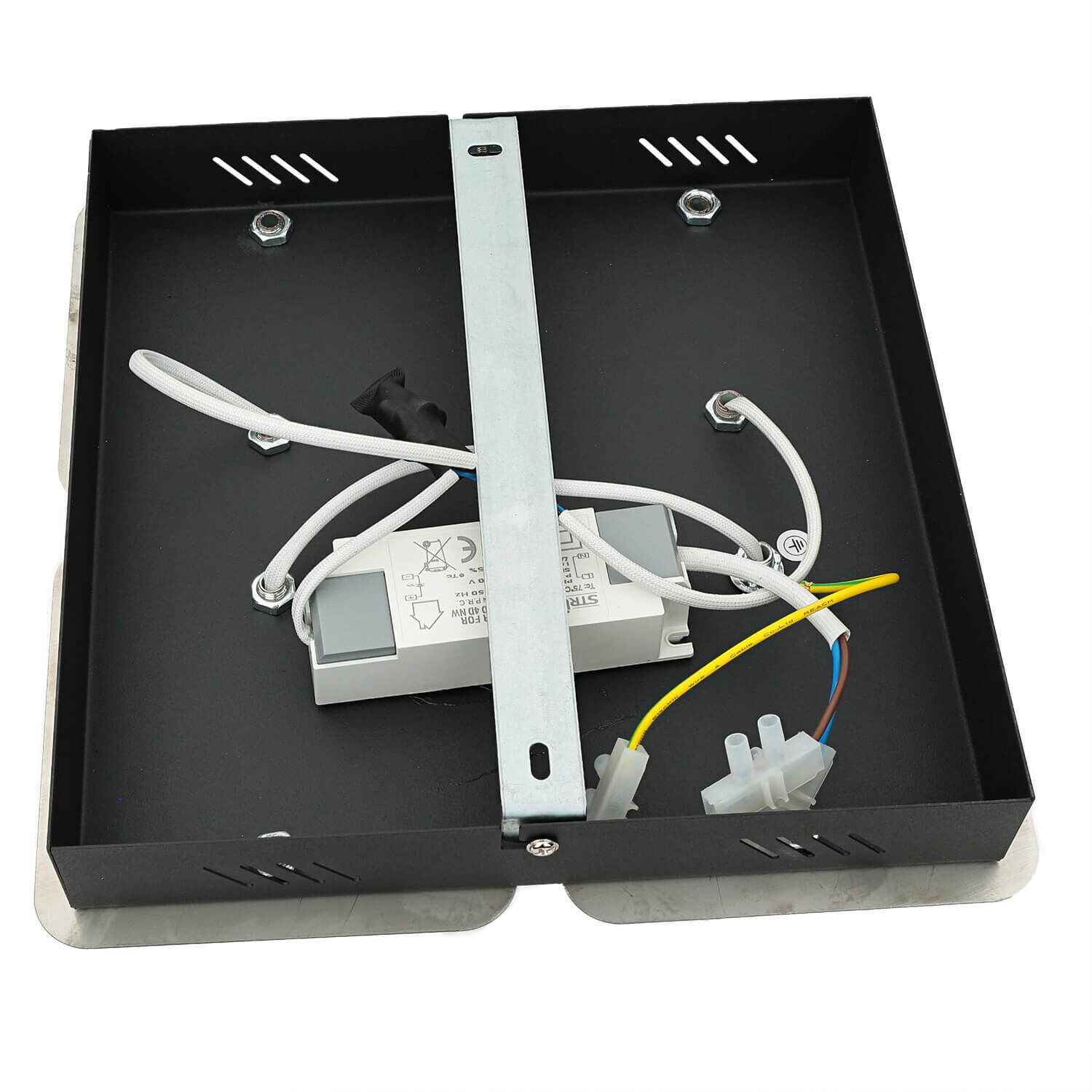 Deckenleuchte LED B: 25 cm Edelstahl in Schwarz Chrom 4200 K