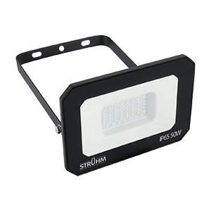 LED Floodlight, 50W, IP65, schwarzer Rahmen, Metallhalterung