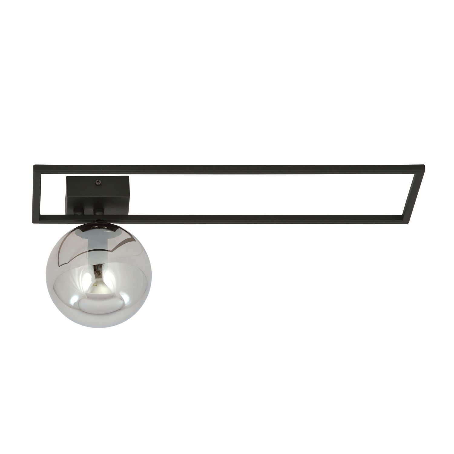 Deckenleuchte Schwarz Grau E14 50 cm Kugelschirm Glas Metall