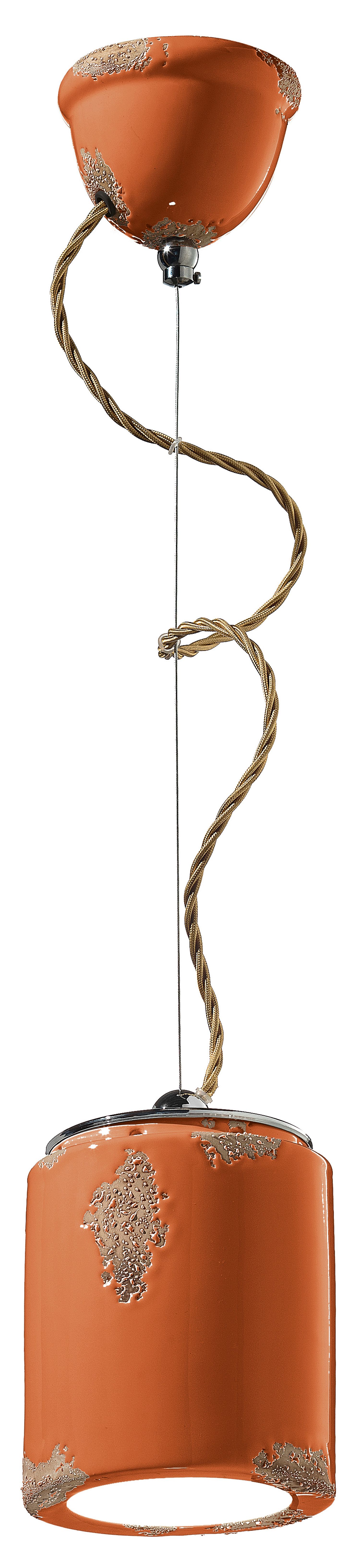 Hängelampe Keramik E27 rund D: 12,5 cm H: max. 114 cm