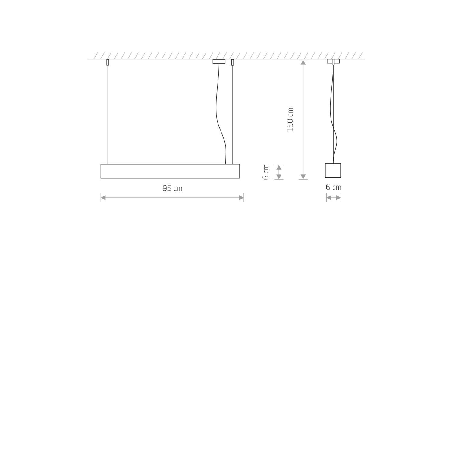 Pendelleuchte Weiß 3000 K 2300 lm T8 LED länglich 95 cm