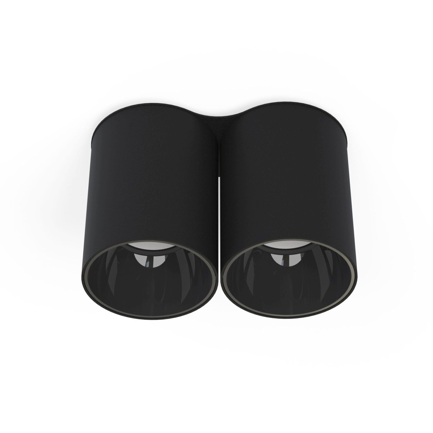 Vielseitiger Aufbauspot Schwarz 2x GU10 klein L:18cm