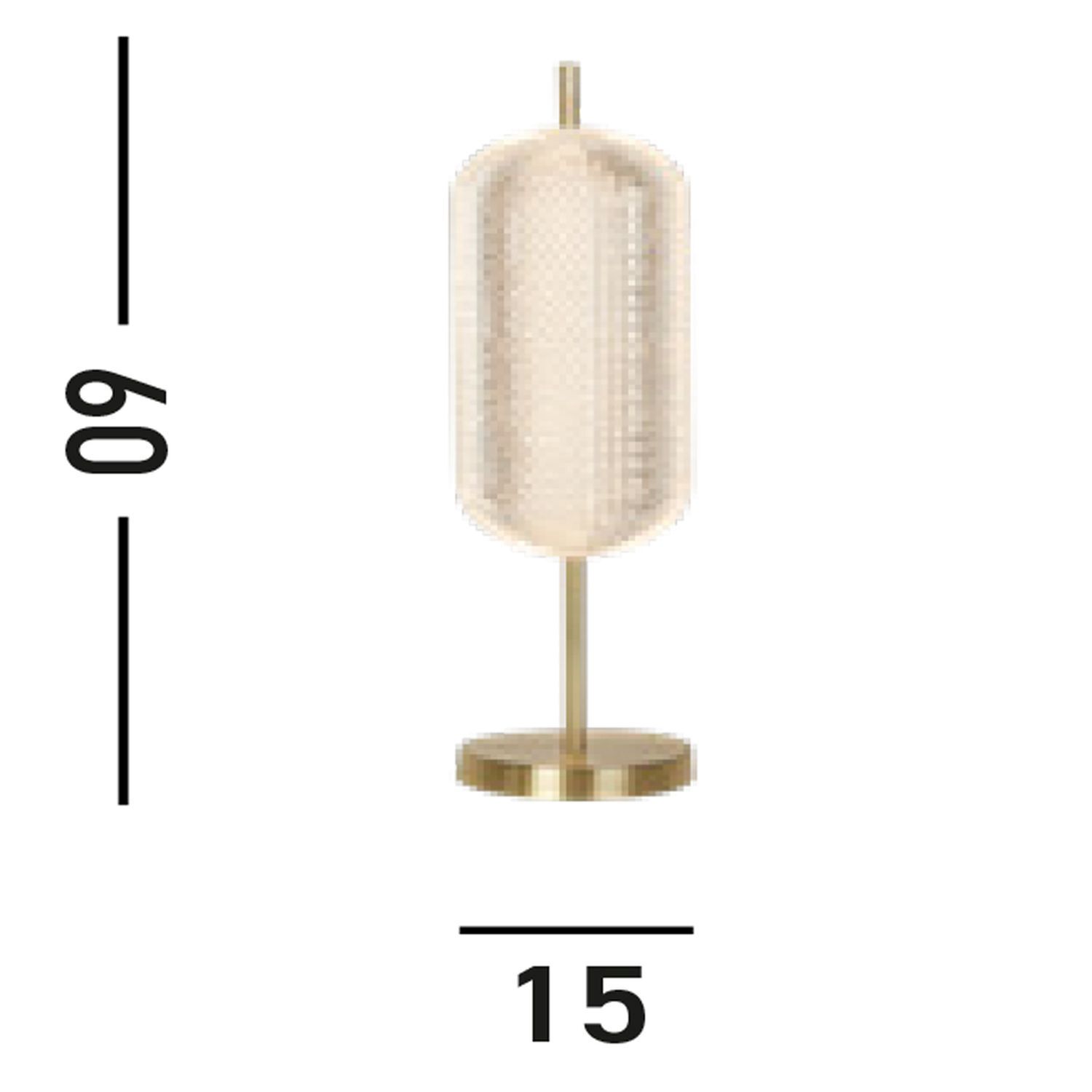 LED Tischleuchte dimmbar Metall 60 cm in Messing 3000 K Lampe, Tischlampe