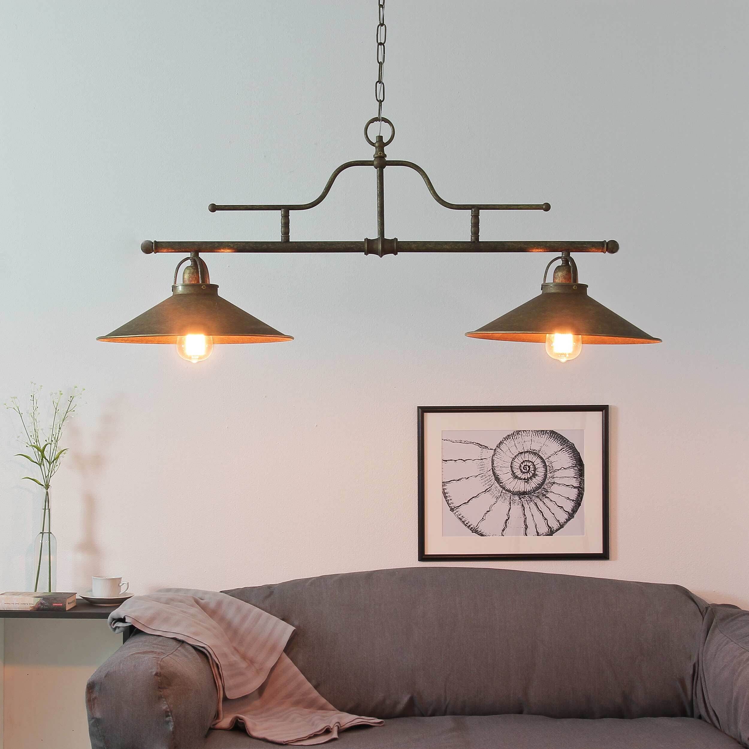 Vintage Hängeleuchte In Bronze-Optik – Industrieller Retro-Kronleuchter Mit E27-Fassung (ohne Birne)