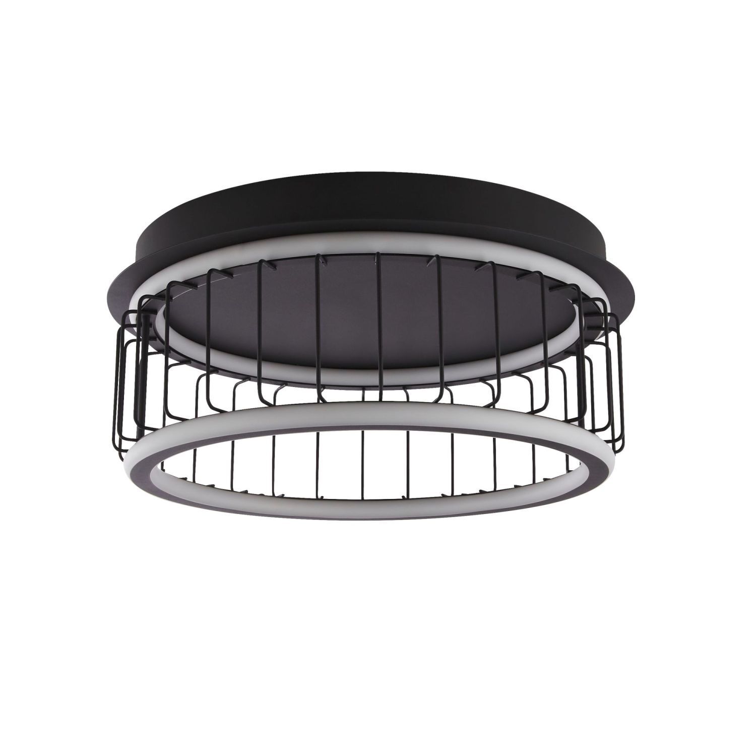 Deckenlampe LED rund Schwarz Weiß 3000 K 1074 lm D: 40 cm