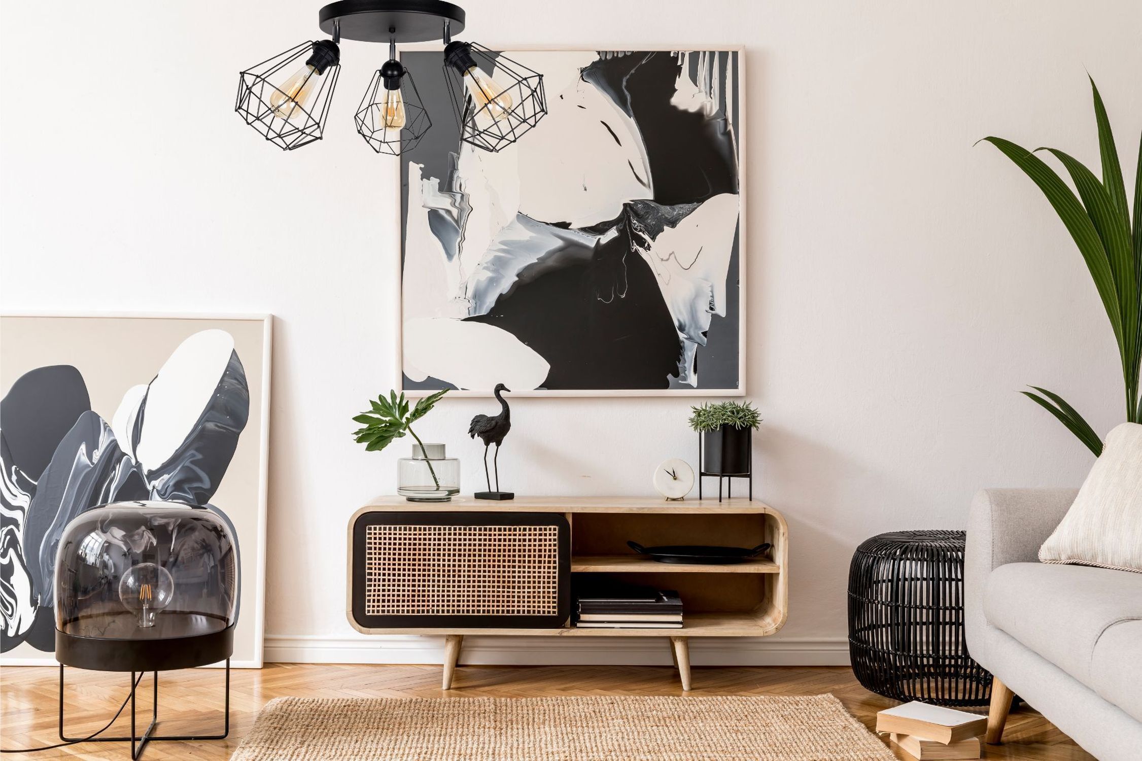 wohnzimmer, deko, kunstwerk, abstract, lampenbaldachin