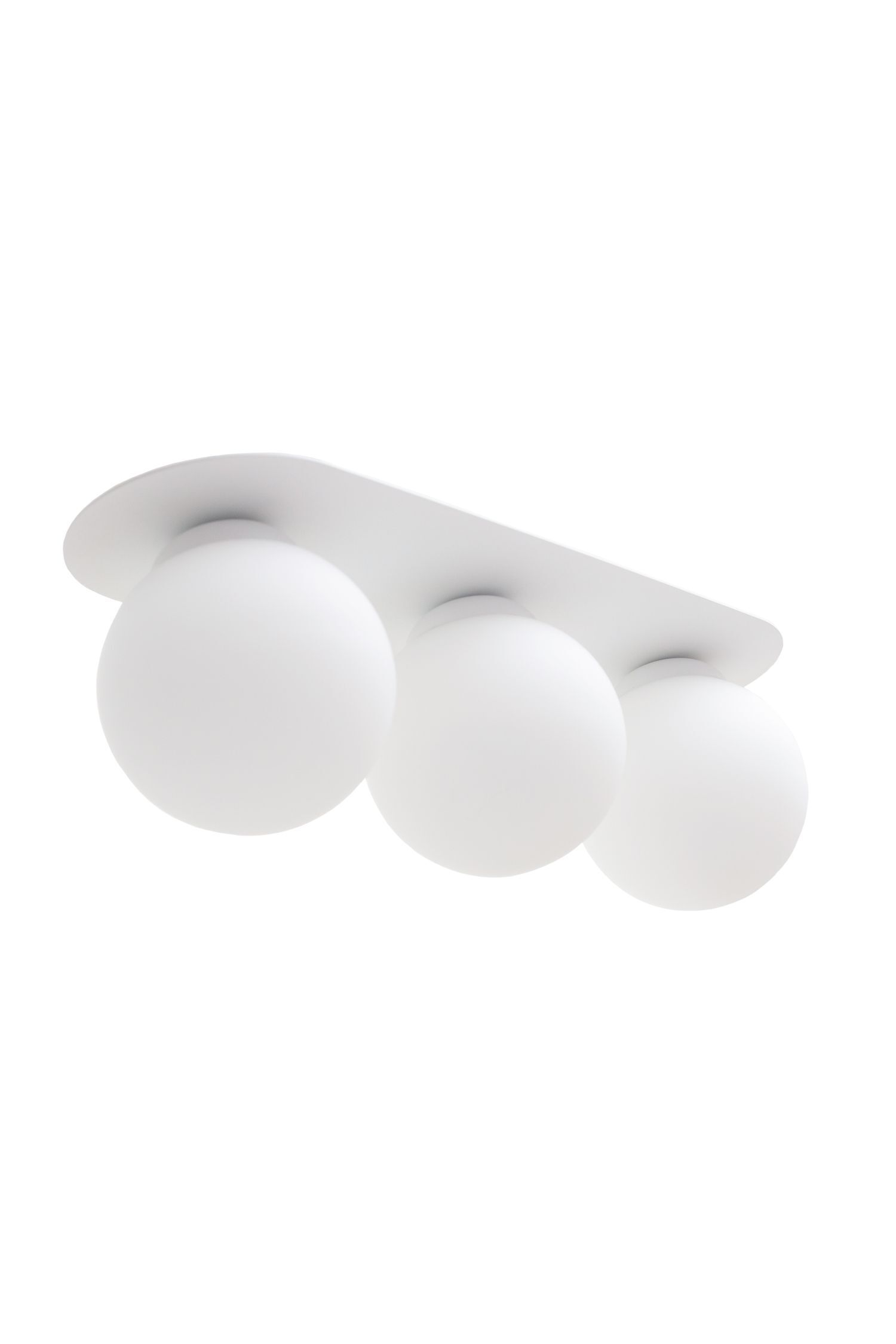 Blendarme Deckenlampe Glasschirme Weiß E27 3-flammig