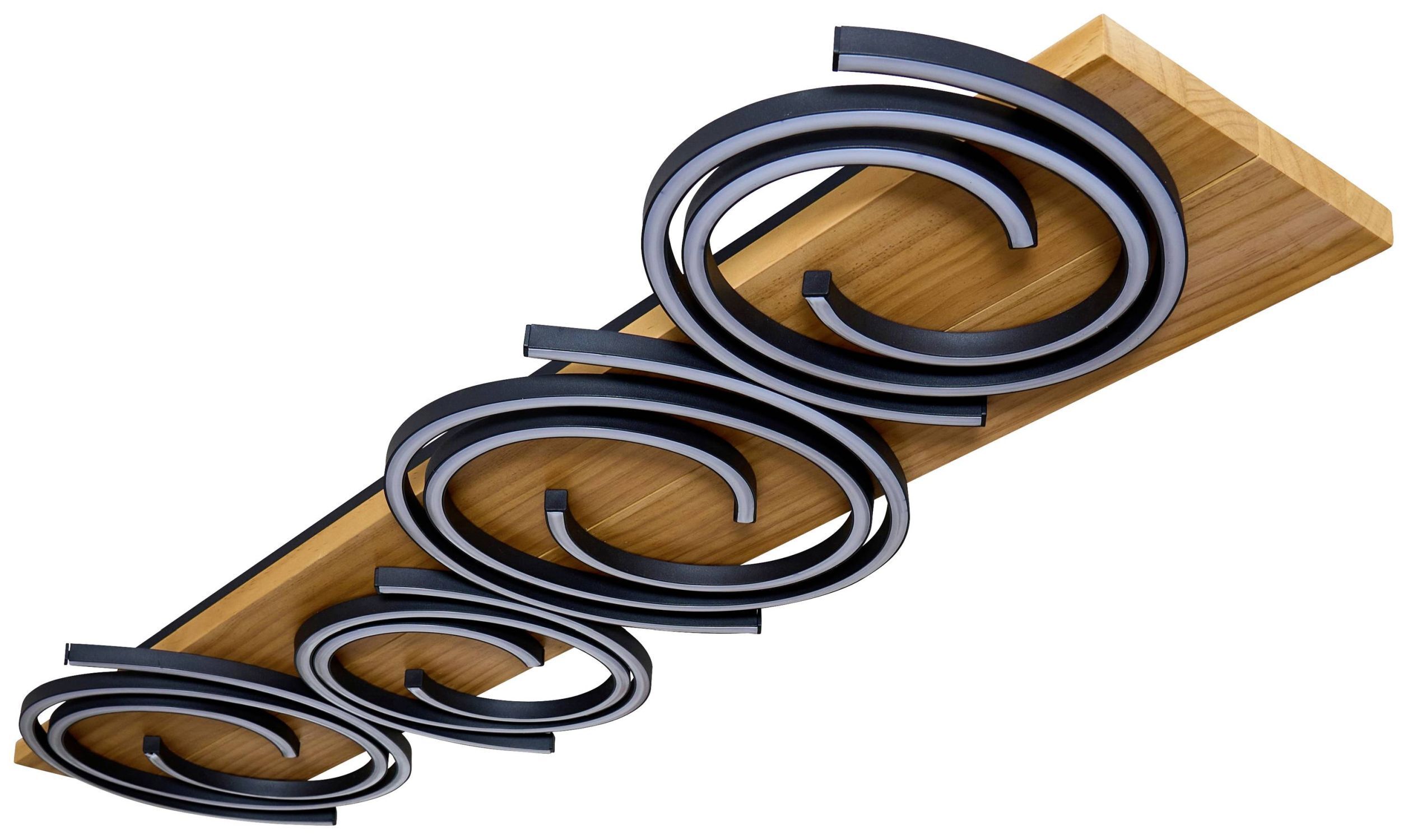 LED Deckenlampe Holz Aluminium Schwarz L:115 cm 3000 K