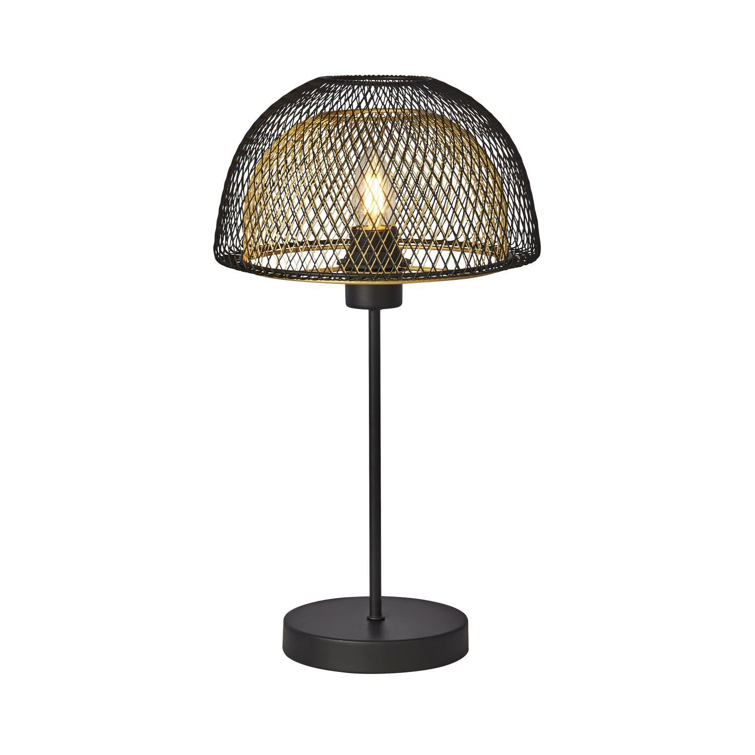 Tischlampe E27 47 cm Ø 26 cm in Schwarz Gold LUCIA