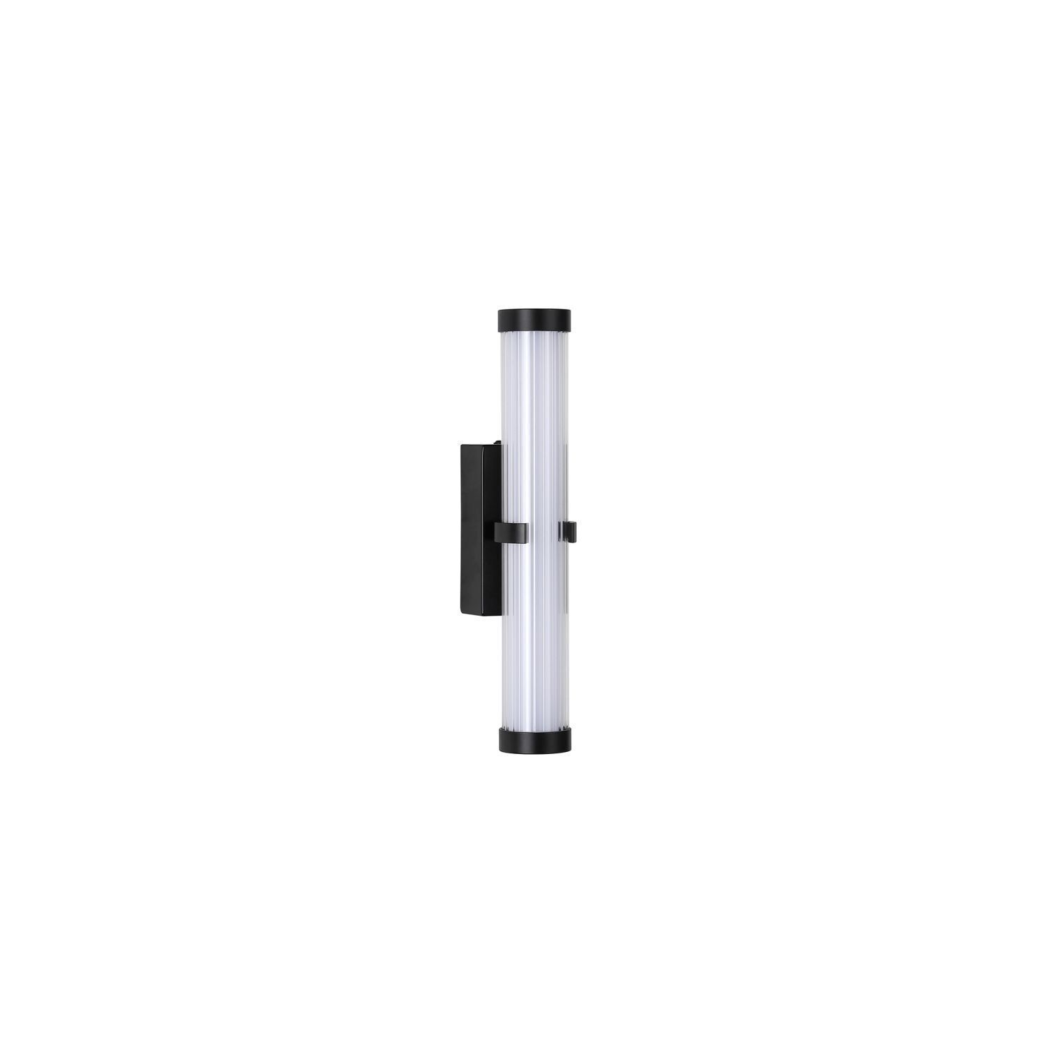 LED Wandlampe Metall Glas IP44 H:32,5 cm Schwarz Weiß