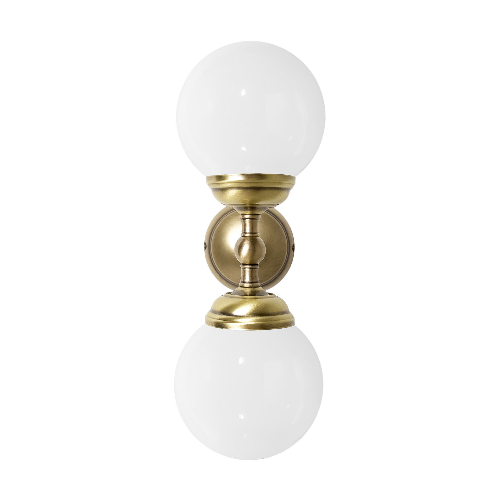 Badlampe Wand H: 36 cm 2-flammig E14 Glas Messing