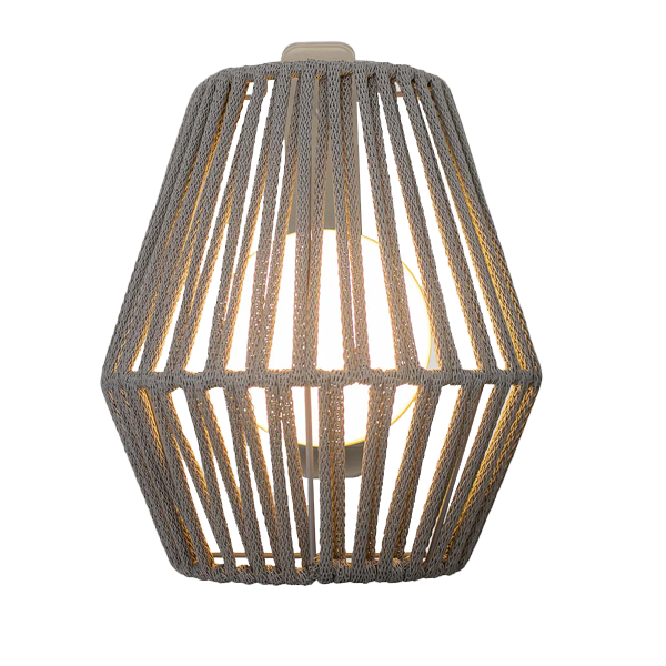 hängelampe, lampe, dekor, holz?, garn?