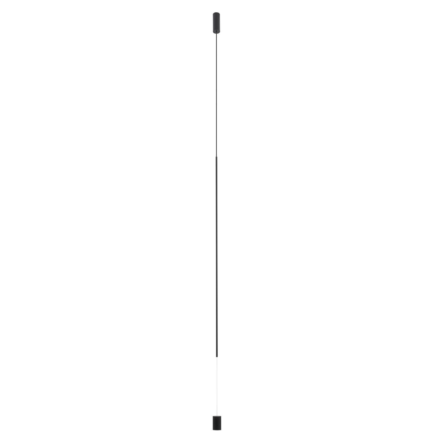 LED Hängeleuchte schmal Ø 5,5 cm Schwarz 4000 K 700 lm Metall Seite, Text