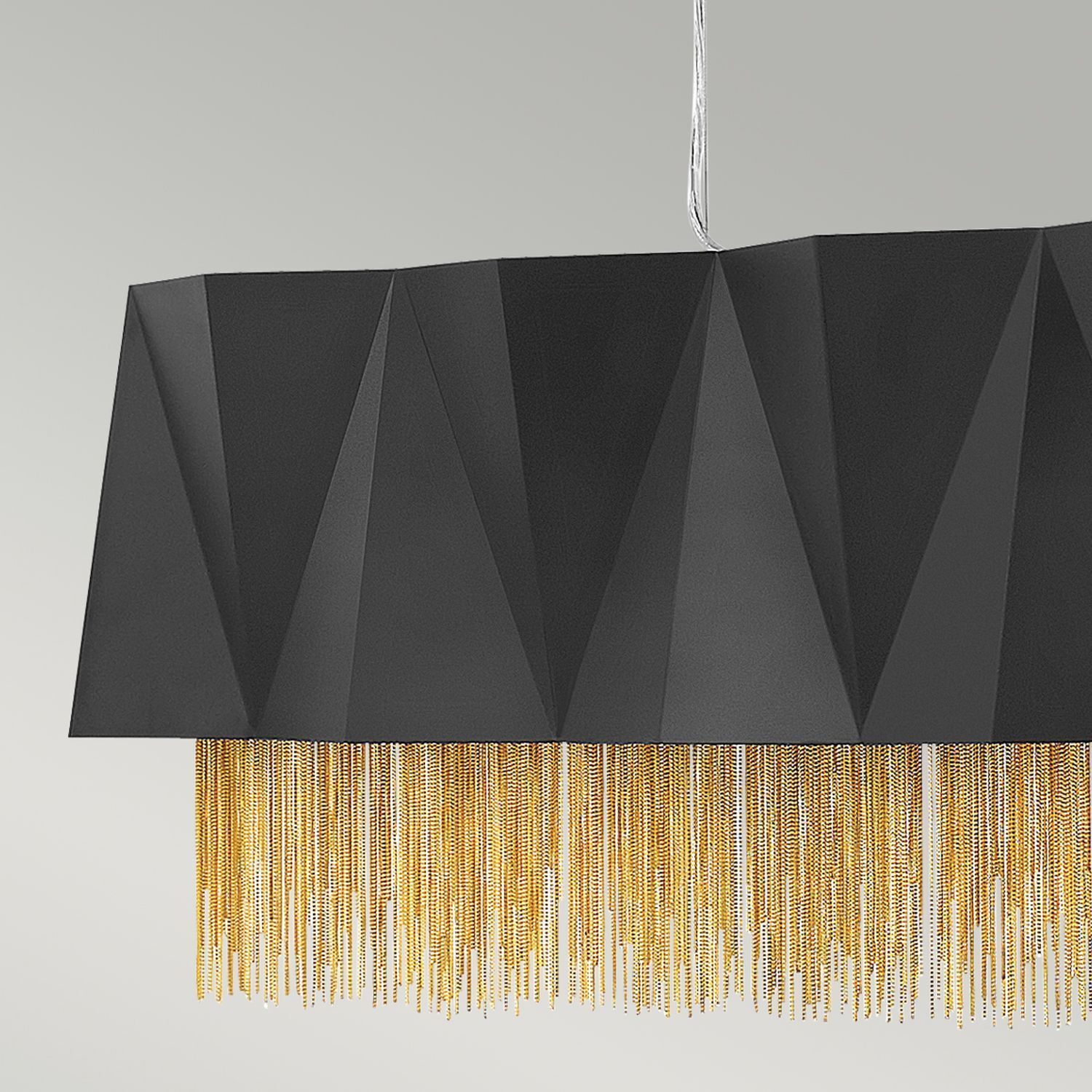 Hängelampe Metall Schwarz Gold Modern Design Leuchter, Lampe, Kunst