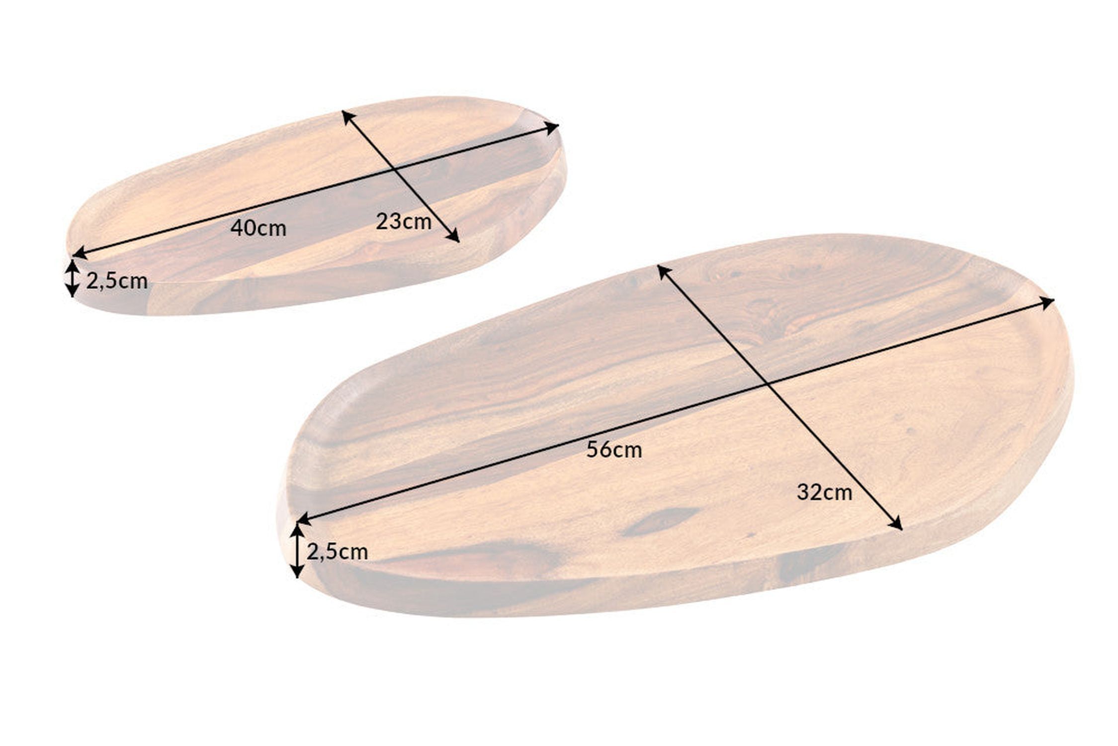 Tablett 2er Set Sheesham Holz massiv Handarbeit Holz, Natur, Im Freien, Meer, Wasser