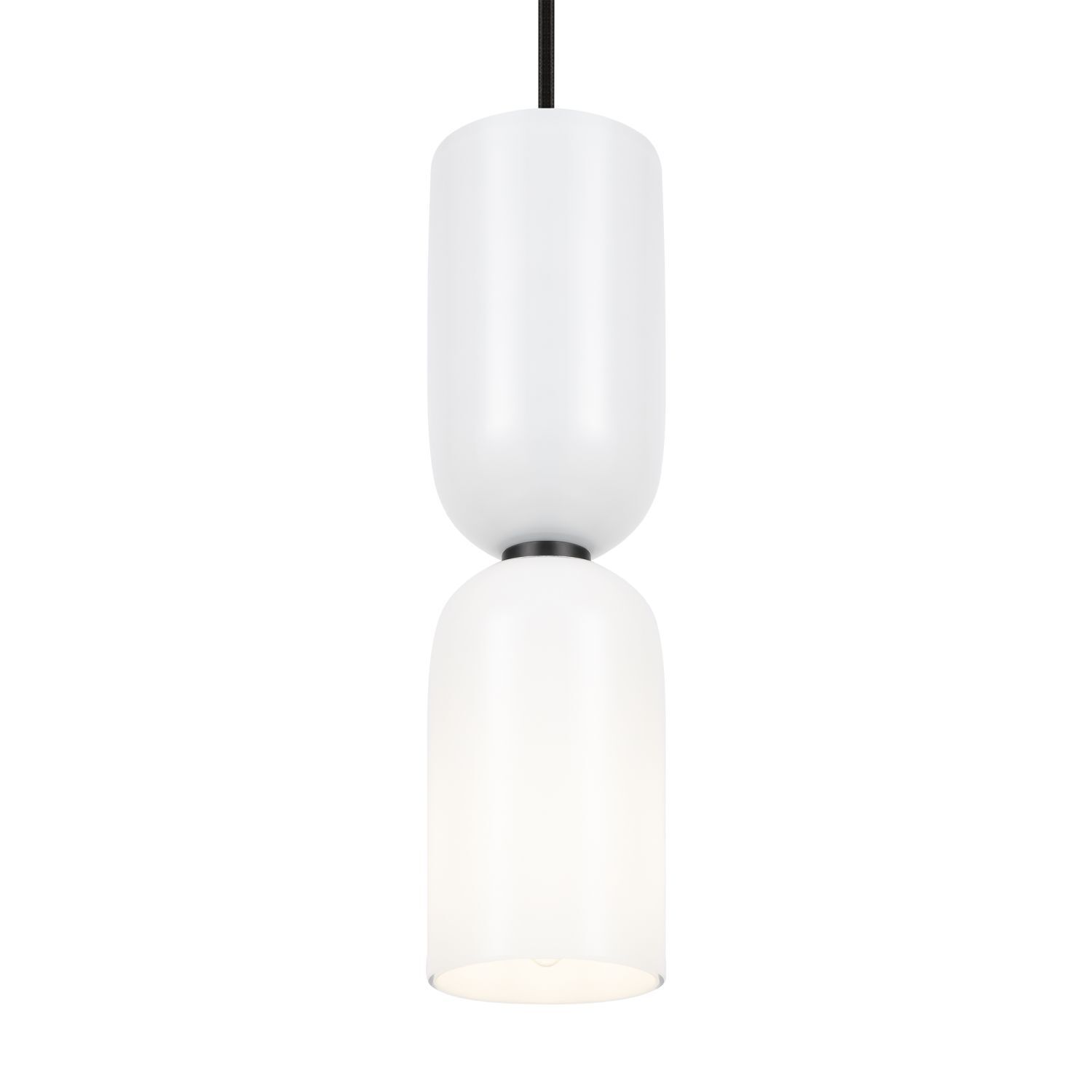 Pendelleuchte Metall Glas rund D: 8 cm H: max. 232 cm