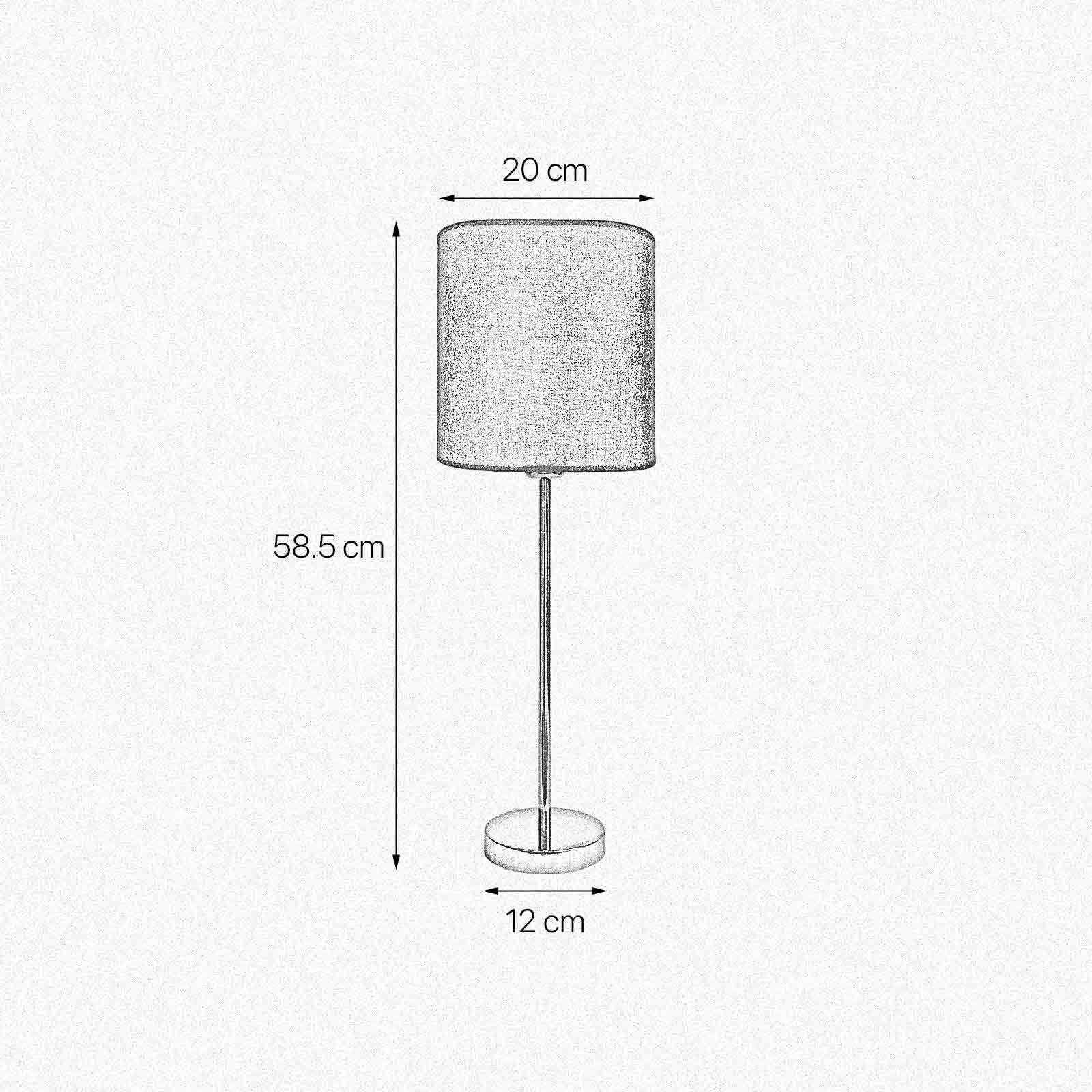 Tischleuchte 58,5 cm Ø 20 cm Stoff Messing Blau