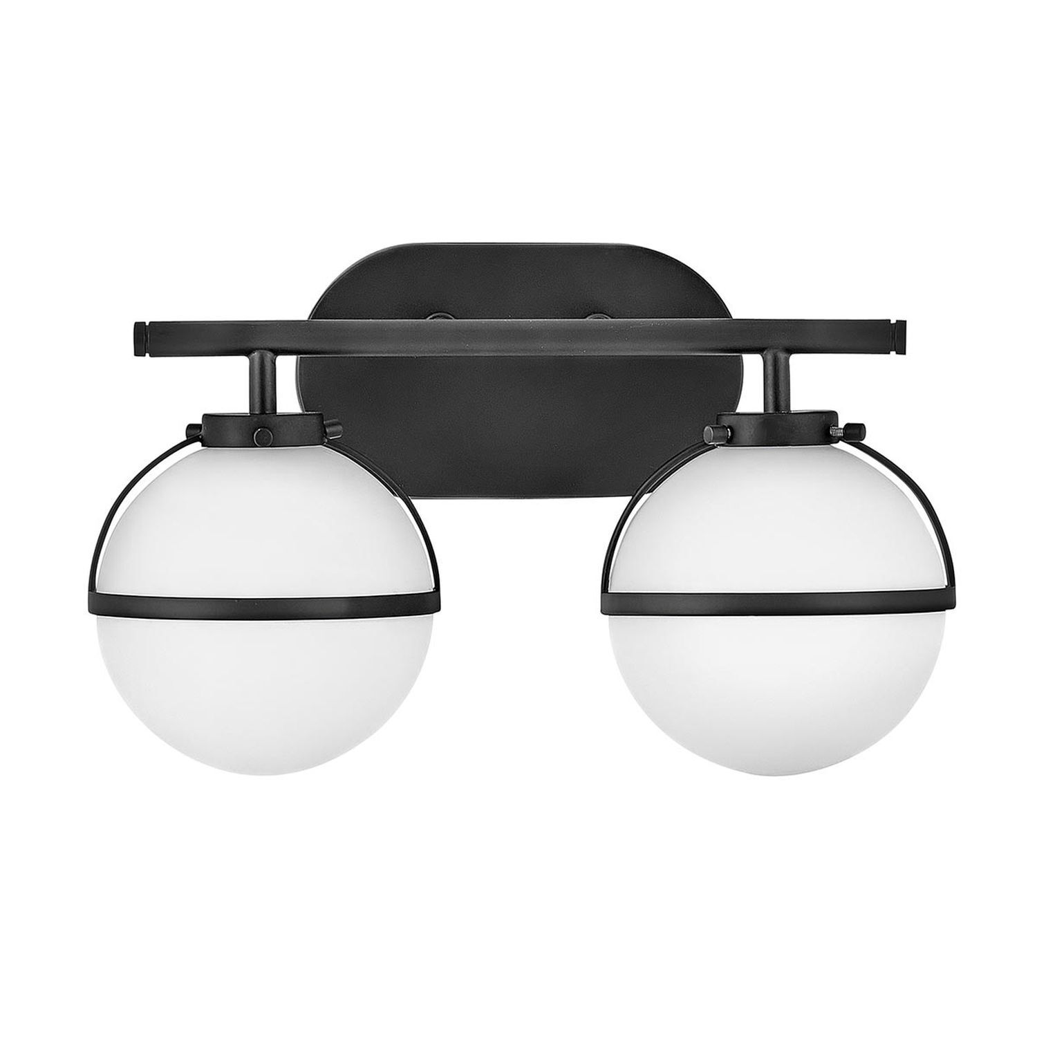 Wandleuchte Bad Metall Glas IP44 38,1 cm breit Schwarz Weiß