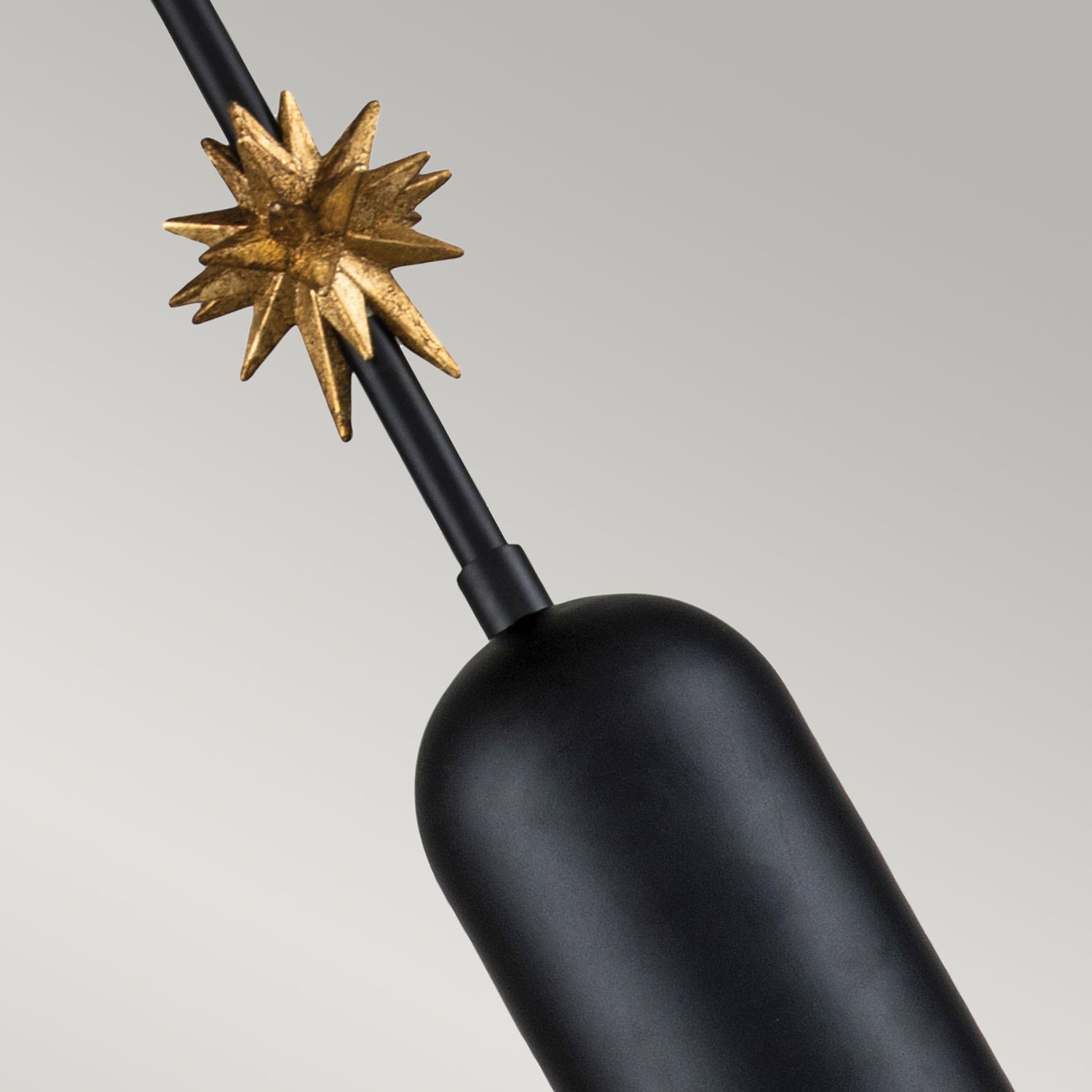 Pendelleuchte Schwarz Gold Ø 17,8 cm schmal Modern kunstvoll