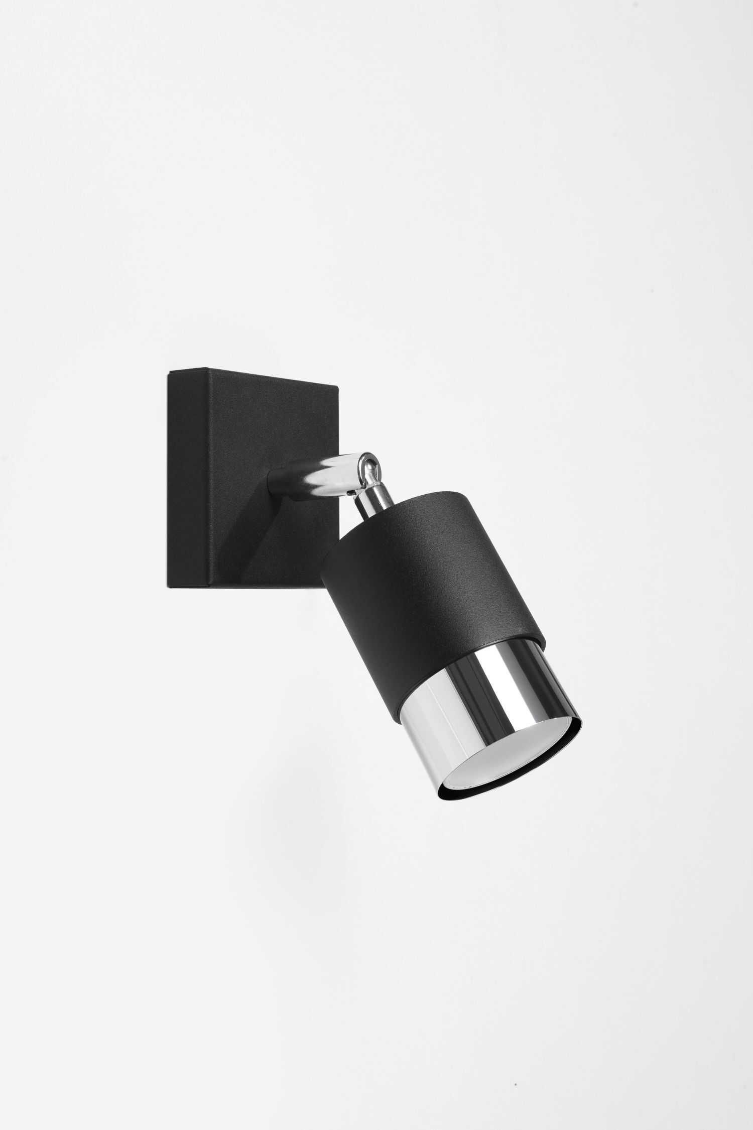 Wandleuchte Schwarz Chrom klein Metall GU10 zum Lesen