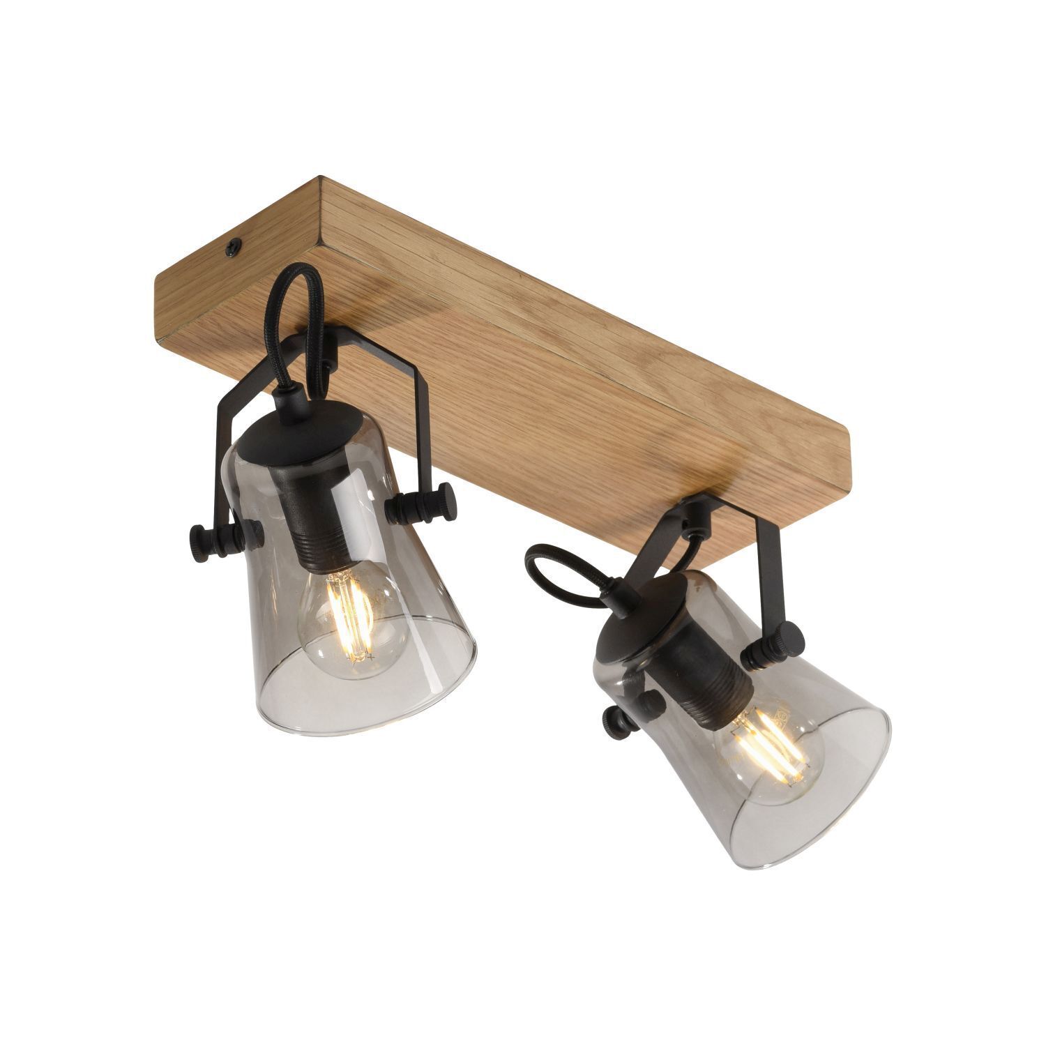 Flexibler Deckenstrahler Glas Eiche E14 38 cm blendarm Leuchte, Beleuchtung, Lampe