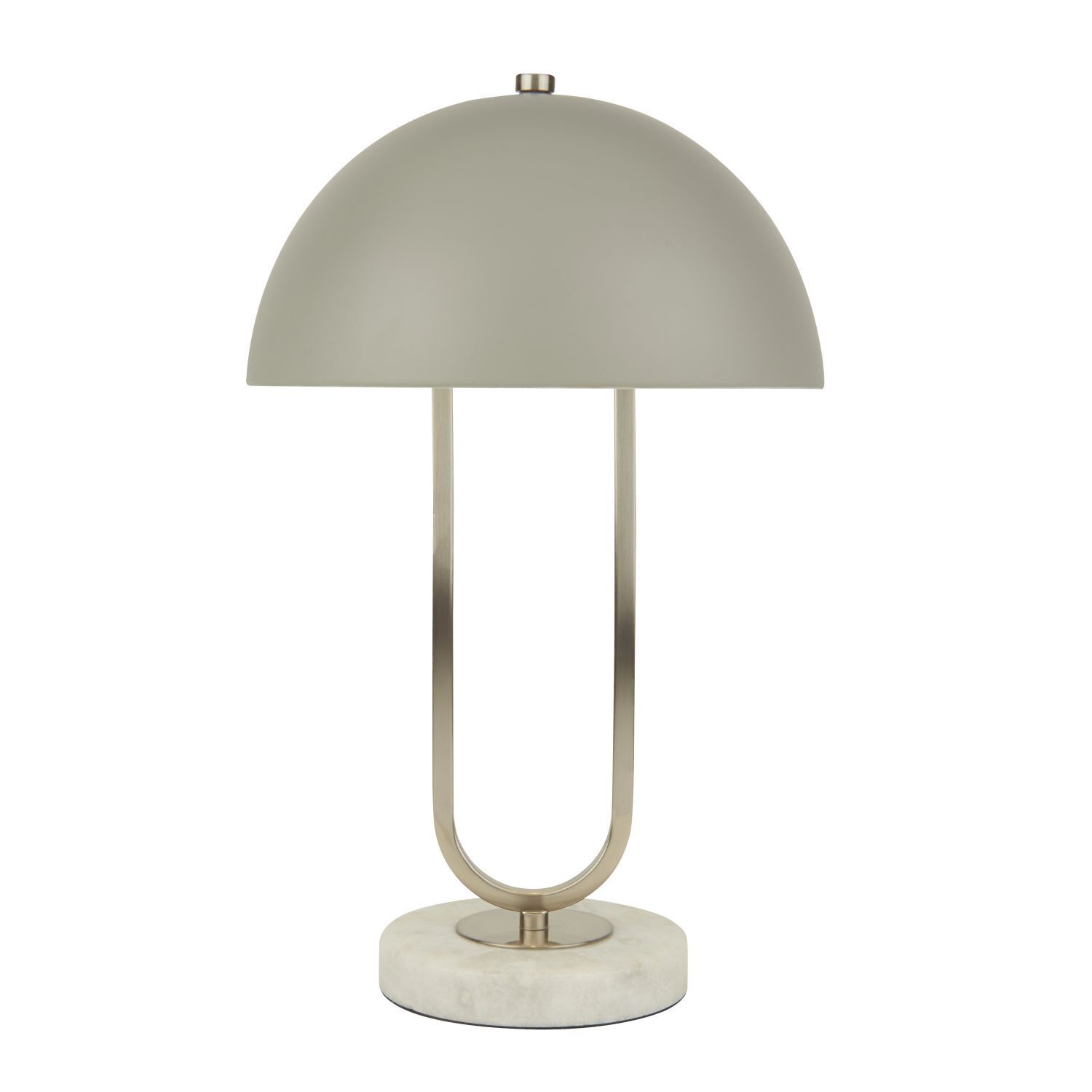 Tischlampe Grau Weiß 40,5 cm hoch Ø 25 cm G9 Metall