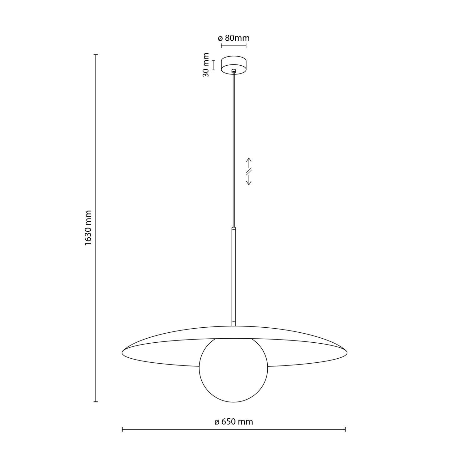 Blendarme Pendelleuchte Schwarz Metall Glas E27 Ø65 cm