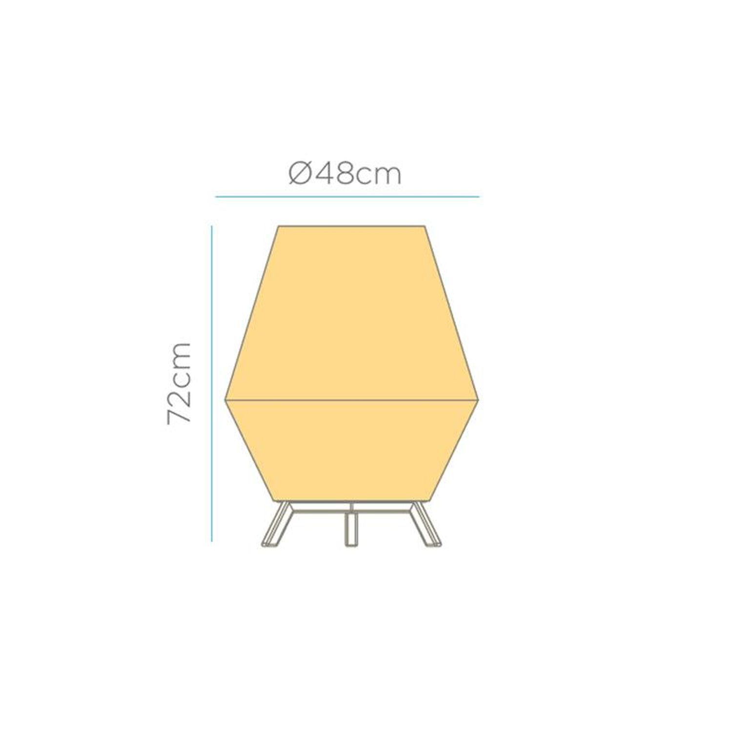 LED Tischleuchte außen IP54 72 cm Rattan Dimmer Fernbedienung