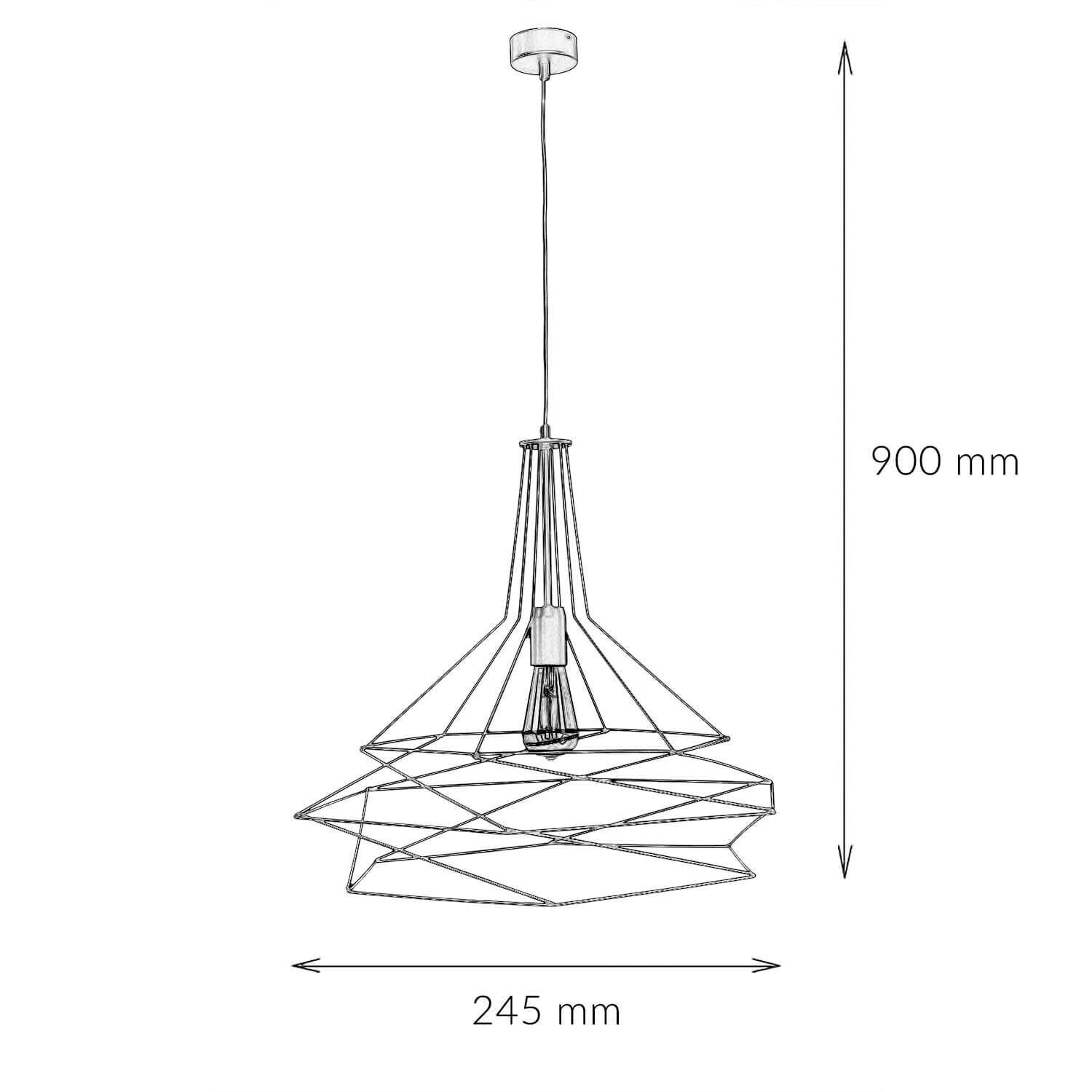 Pendelleuchte Draht Schwarz geometrisch Esstisch