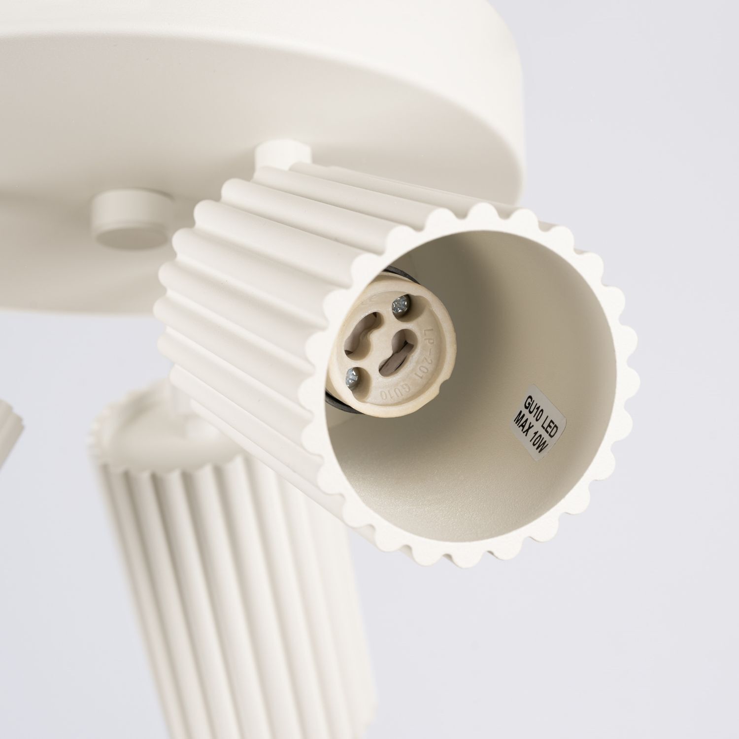 Deckenlampe Modern in Creme Ø 19,5 cm schwenkbar 3x GU10 Alu