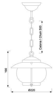 Stilvolle Hängelampe MESSINA Messing Glas Ø22cm