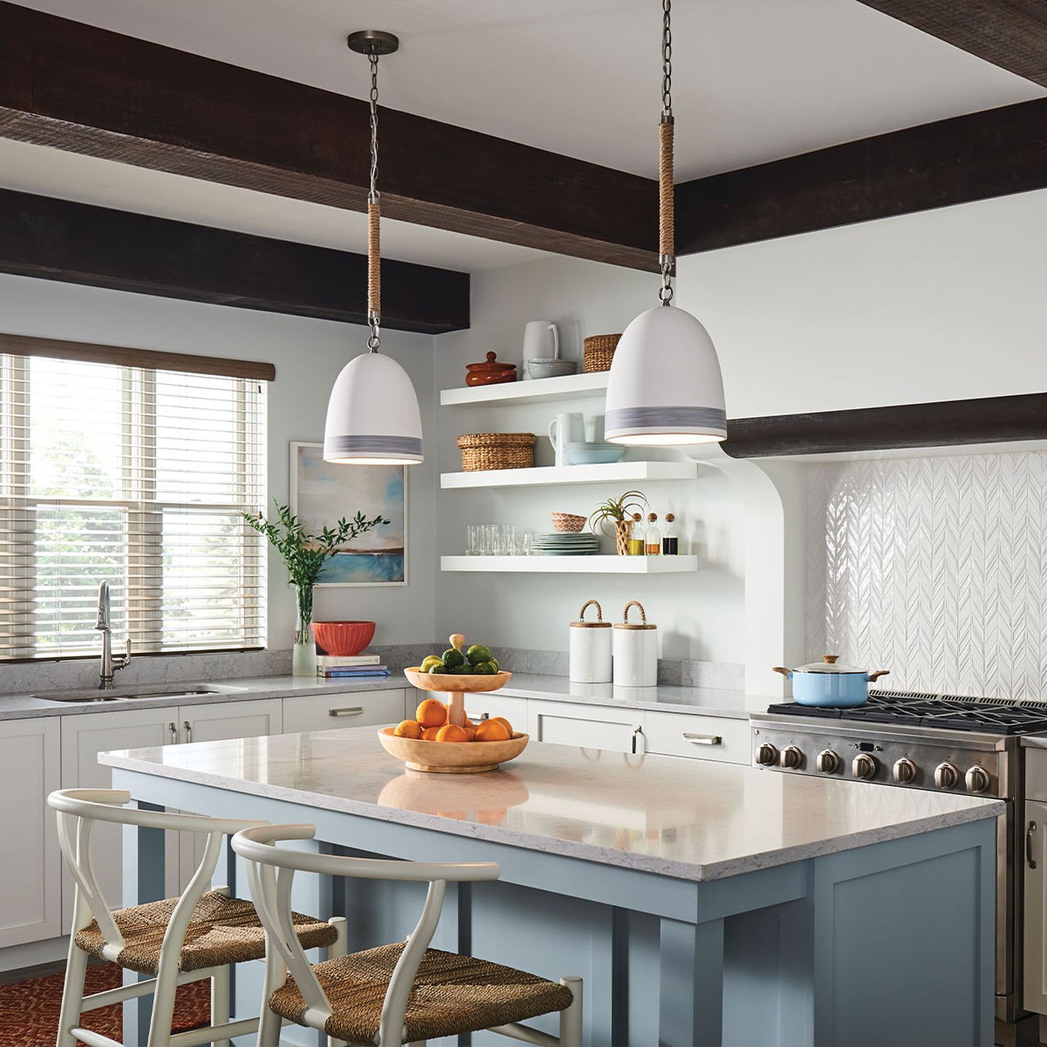 Pendelleuchte Keramik Schirm D: 25,4 cm E27 Retro Drinnen, Innenarchitektur, Küche, Kücheninsel