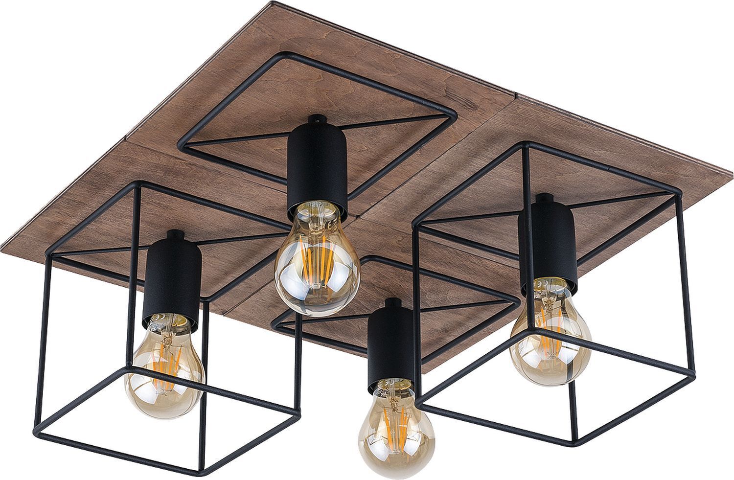 Deckenleuchte Braun 4-flmg Wohnzimmer Lampe COBA